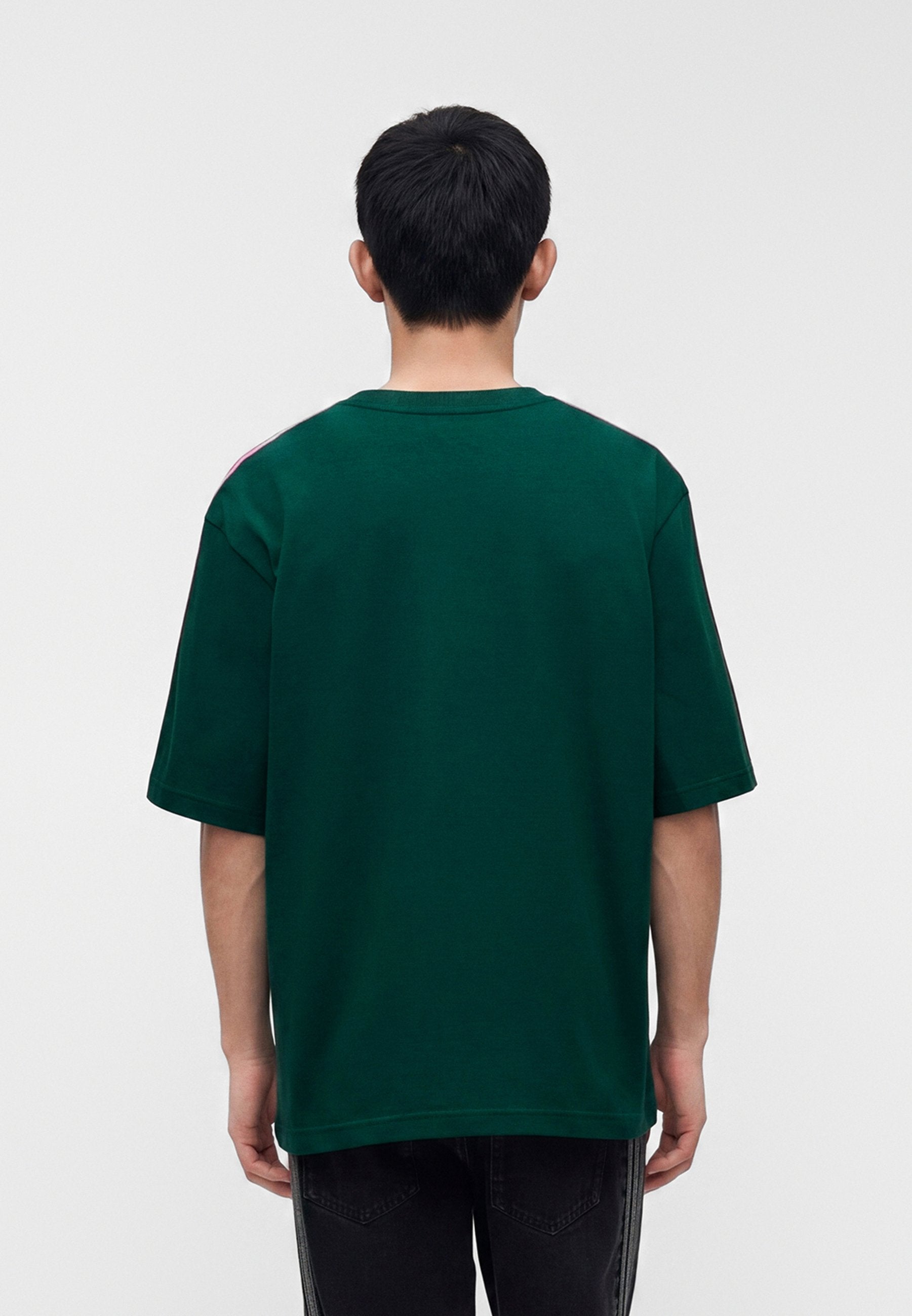 تي شيرت كبير OVERSIZED TEE UNISEX - أخضر جامعي