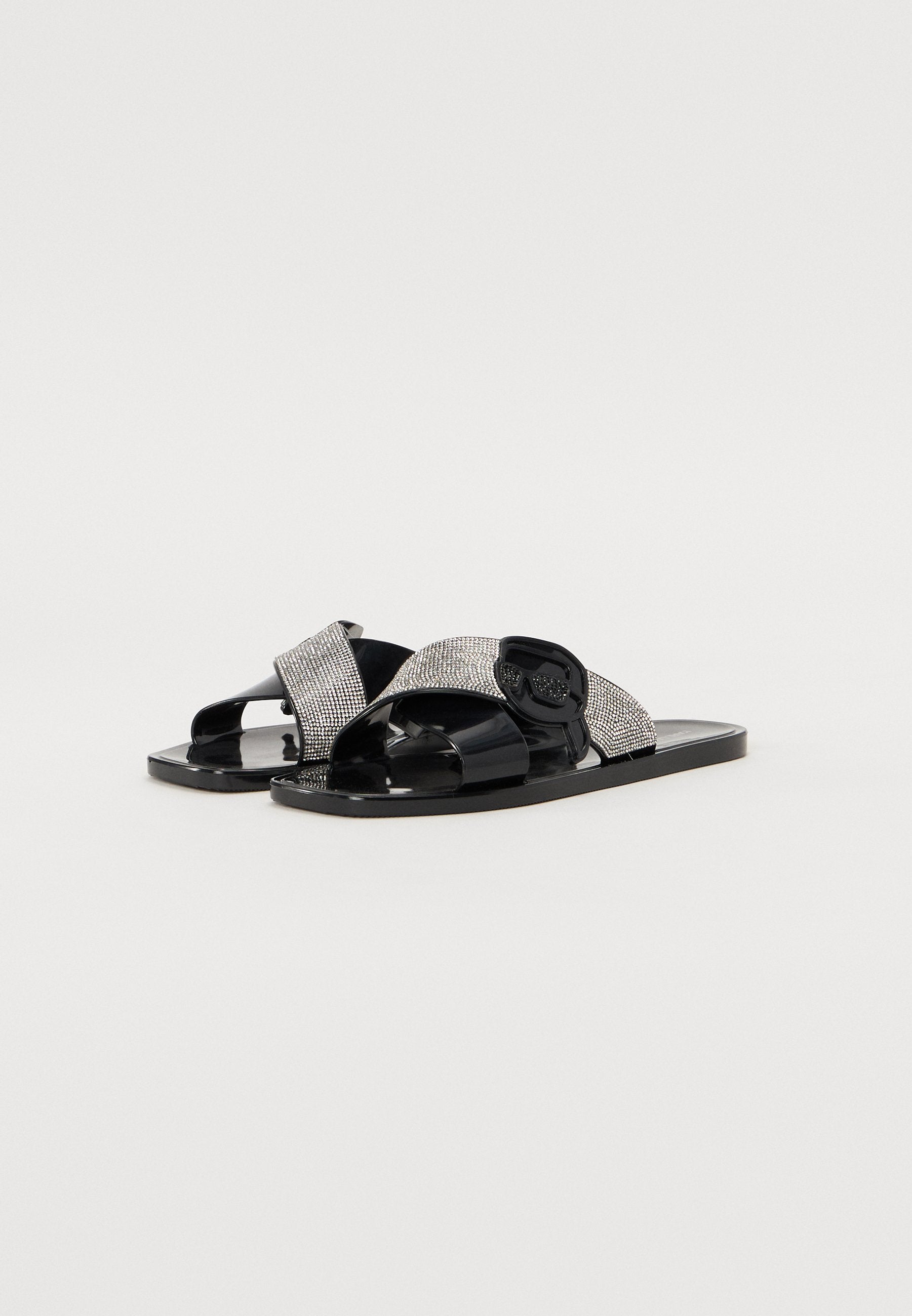 JELLY III SPARKLE KROSSTRAP - Slippers - black/silver coloured