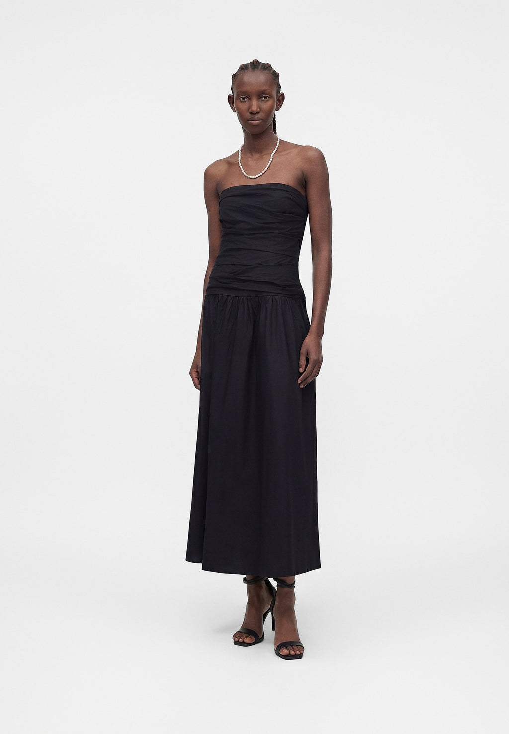 STRAPLESS DRAPED BODICE MAXI DRESS - Maxi dress - true black