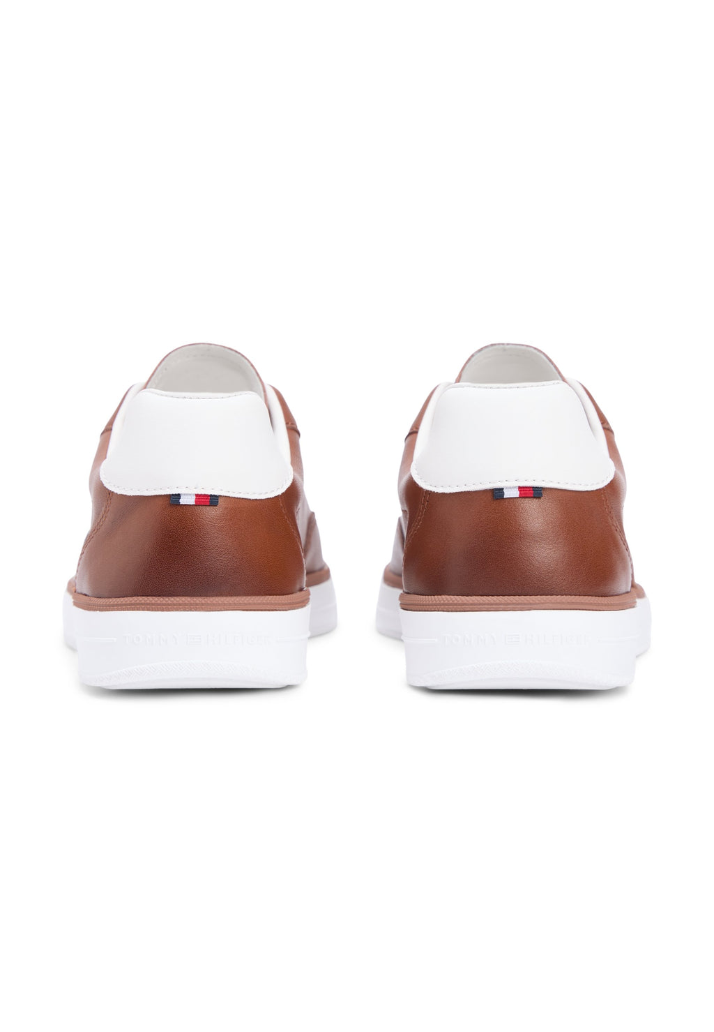 LUXE METALLIC LOGO LEATHER TRAINERS - Trainers - winter cognac