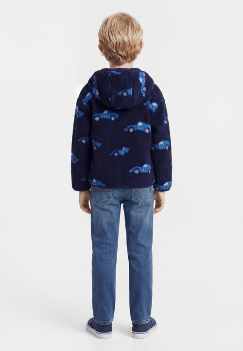 BABY & TODDLER SHERPA ZIP HOODIE - Fleece jacket - dark blue