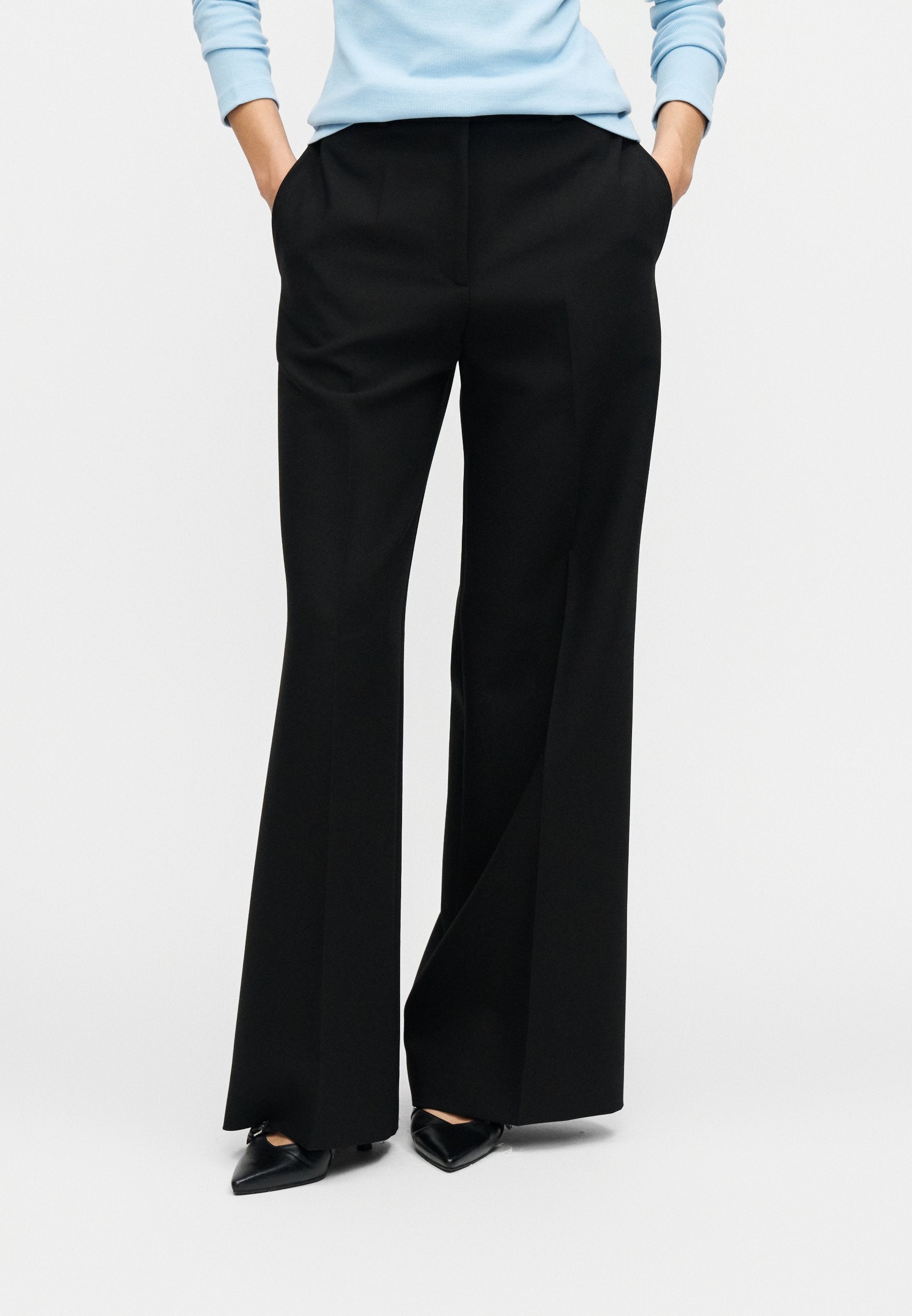 HASMINA - Trousers - black