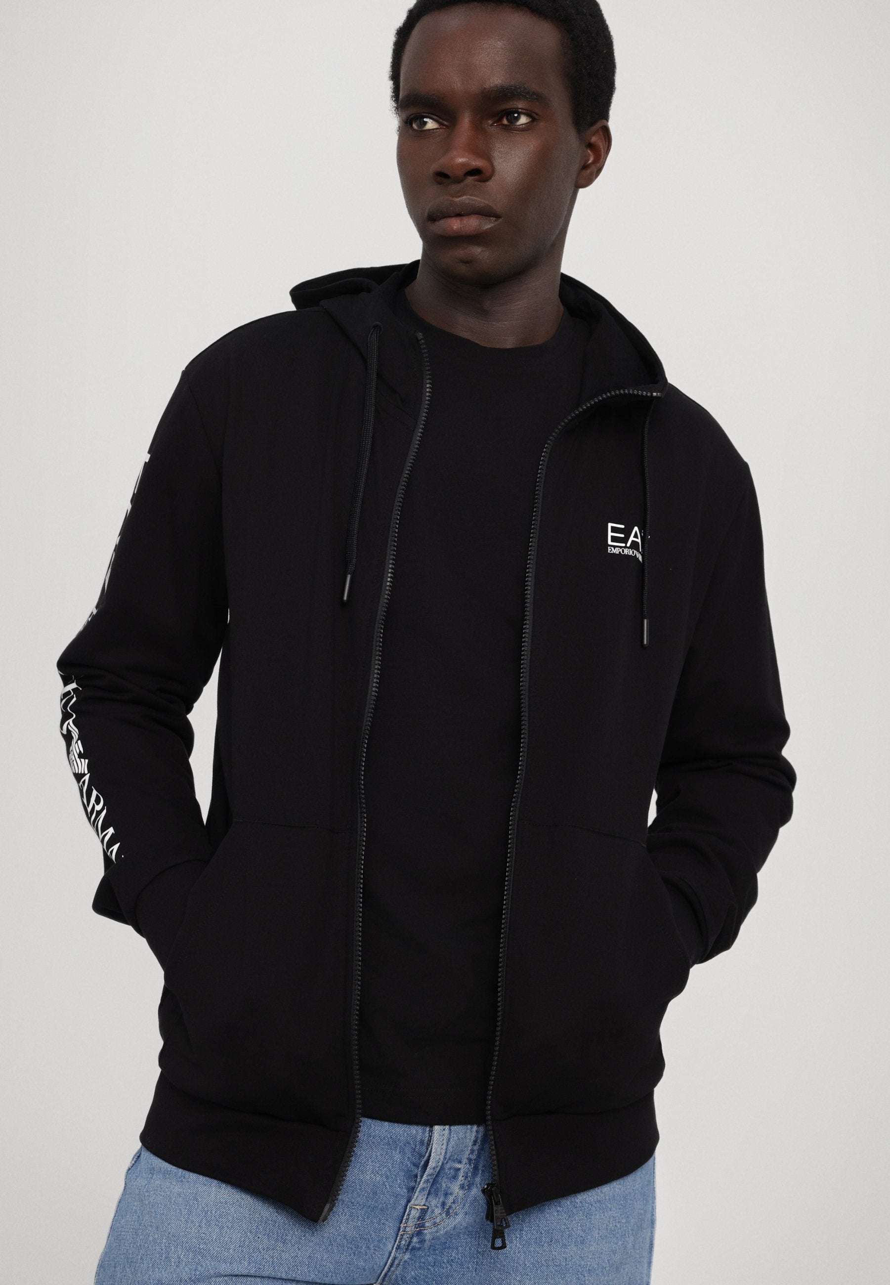UNISEX - Hoodie - black/white