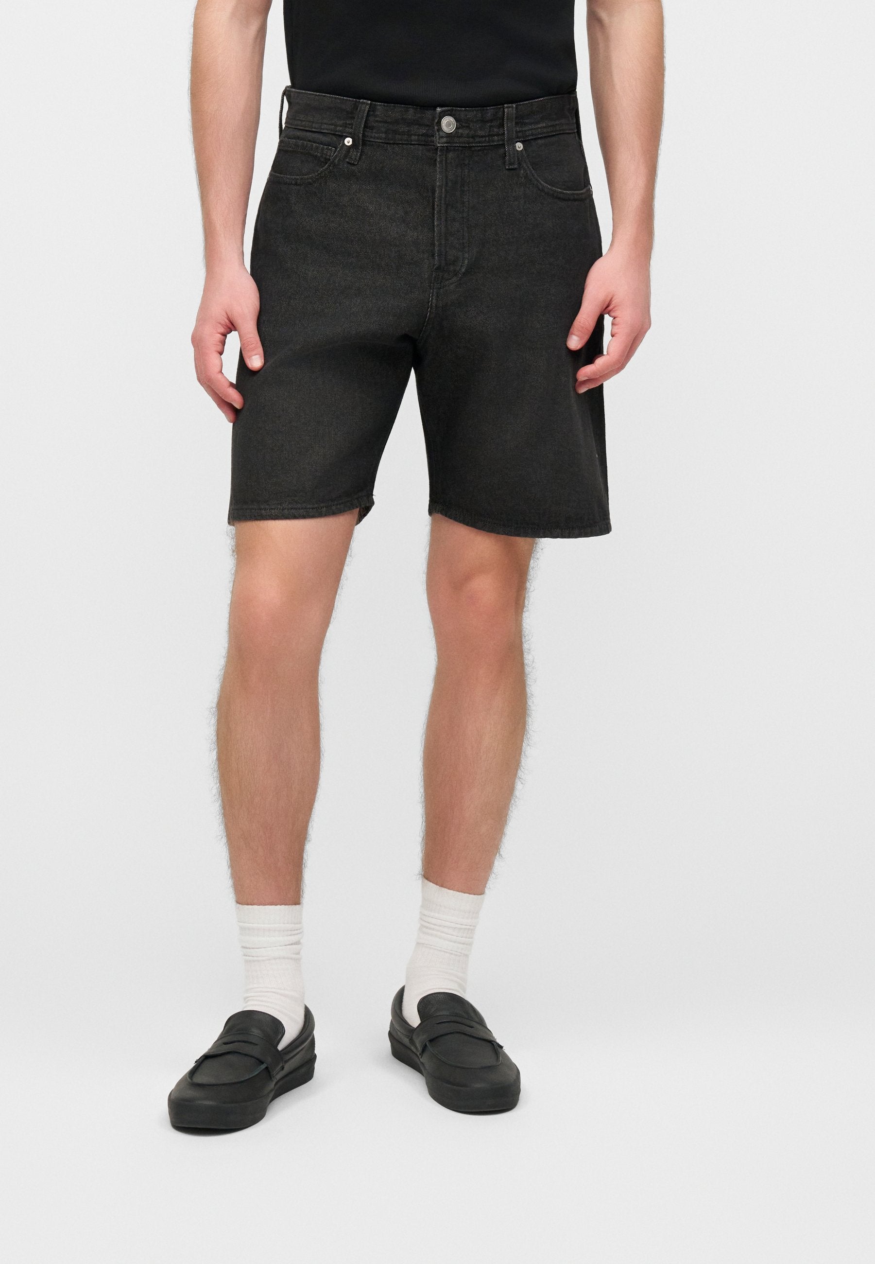 JJITONY JJORIGINAL 2 PACK - Denim shorts - blue denim/black denim