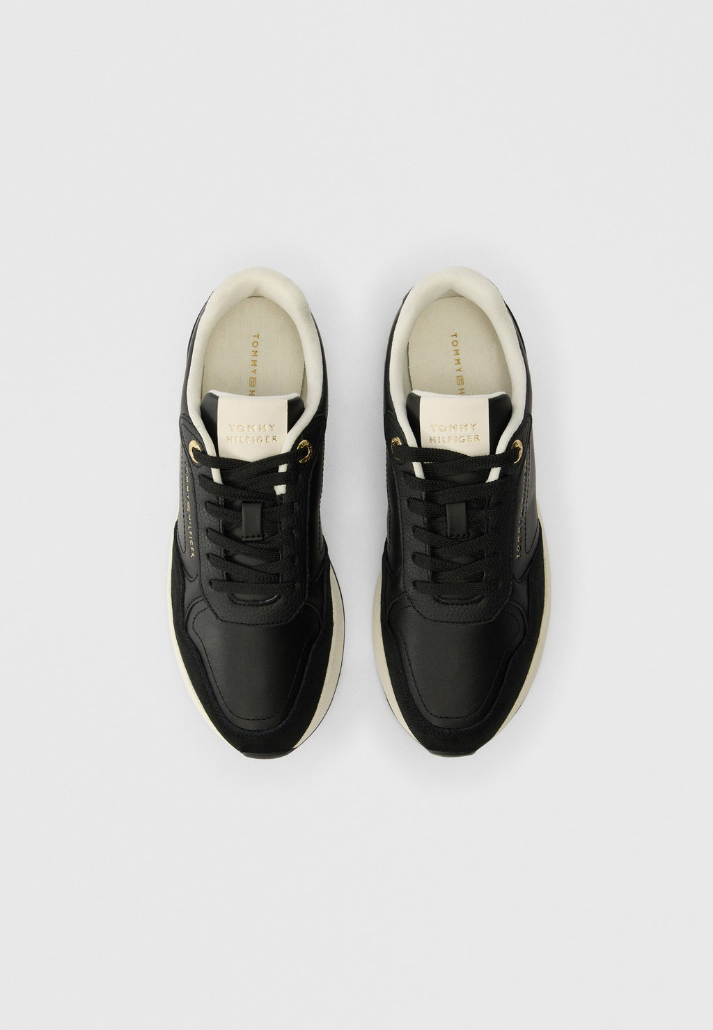 EMBOSSED TH MONOGRAM LEATHER TRAINERS - Trainers - black
