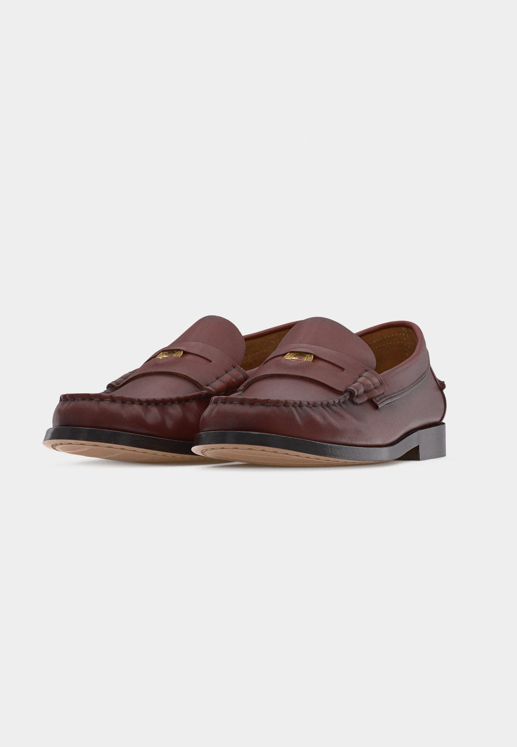 LEATHER PENNY LOAFERS - Slip-ons - cherry chestnut