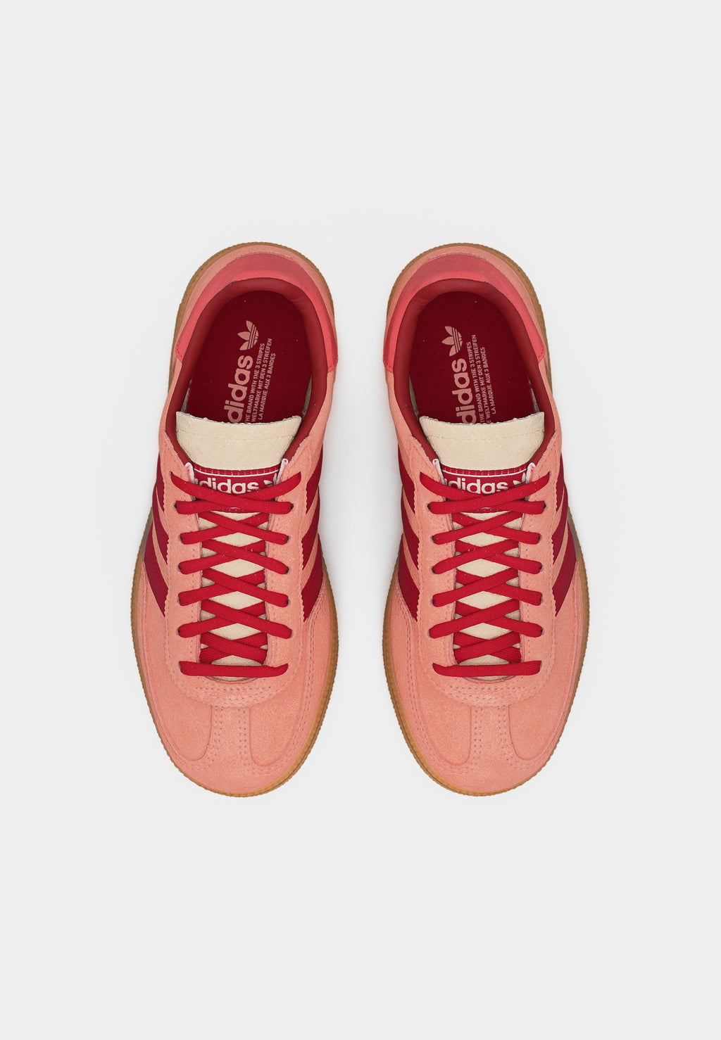 SATIN STRIPES HANDBALL SPEZIAL UNISEX - أحذية رياضية - كورال ضبابي/أحمر فريق النصر/أحمر شبه لامع