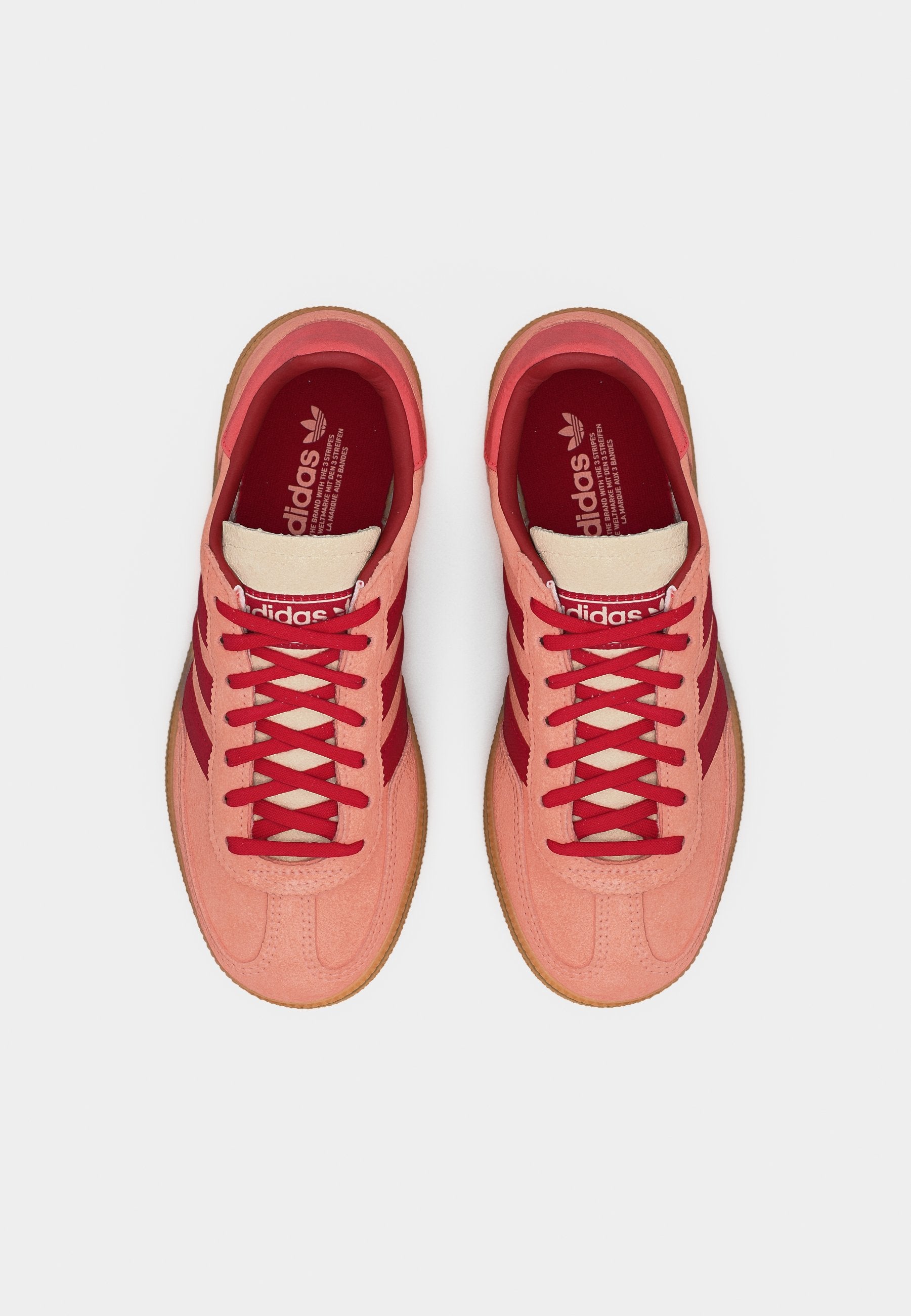 SATIN STRIPES HANDBALL SPEZIAL UNISEX - أحذية رياضية - كورال ضبابي/أحمر فريق النصر/أحمر شبه لامع