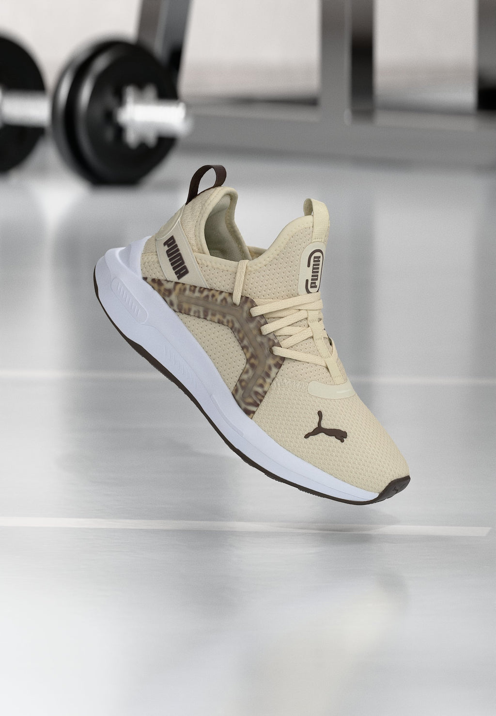 SOFTRIDE ENZO 5 ANIMAL - Chaussures d'entraînement - alpine snow/chocolate brown/white