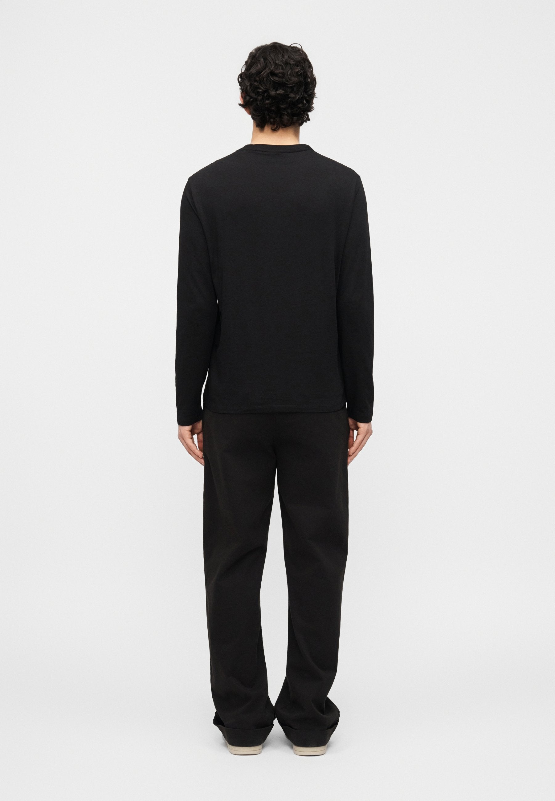 LONGSLEEVE SHIRT SLIM FIT - Long sleeved top - black