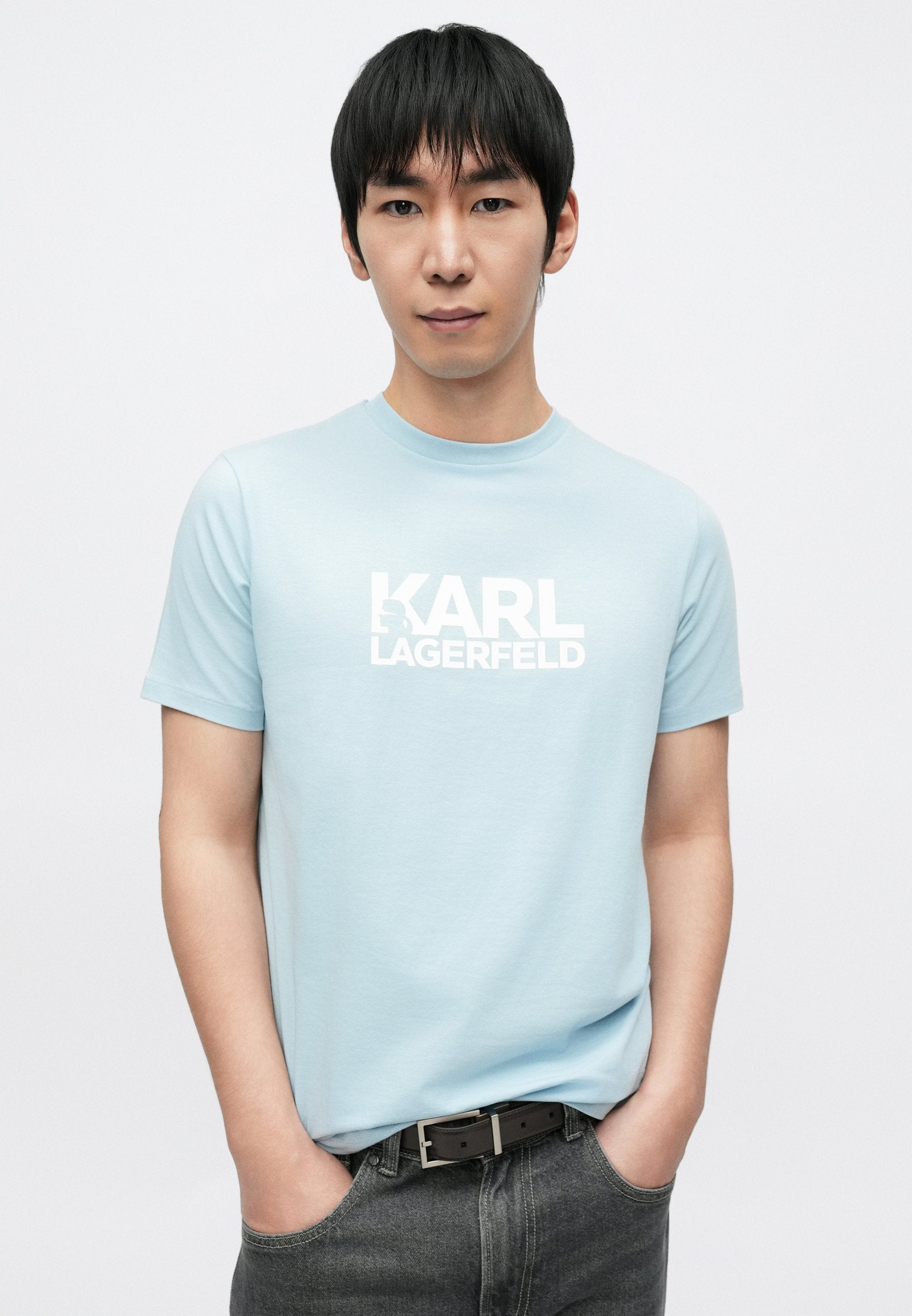 CREW NECK - Print T-shirt - ice blue