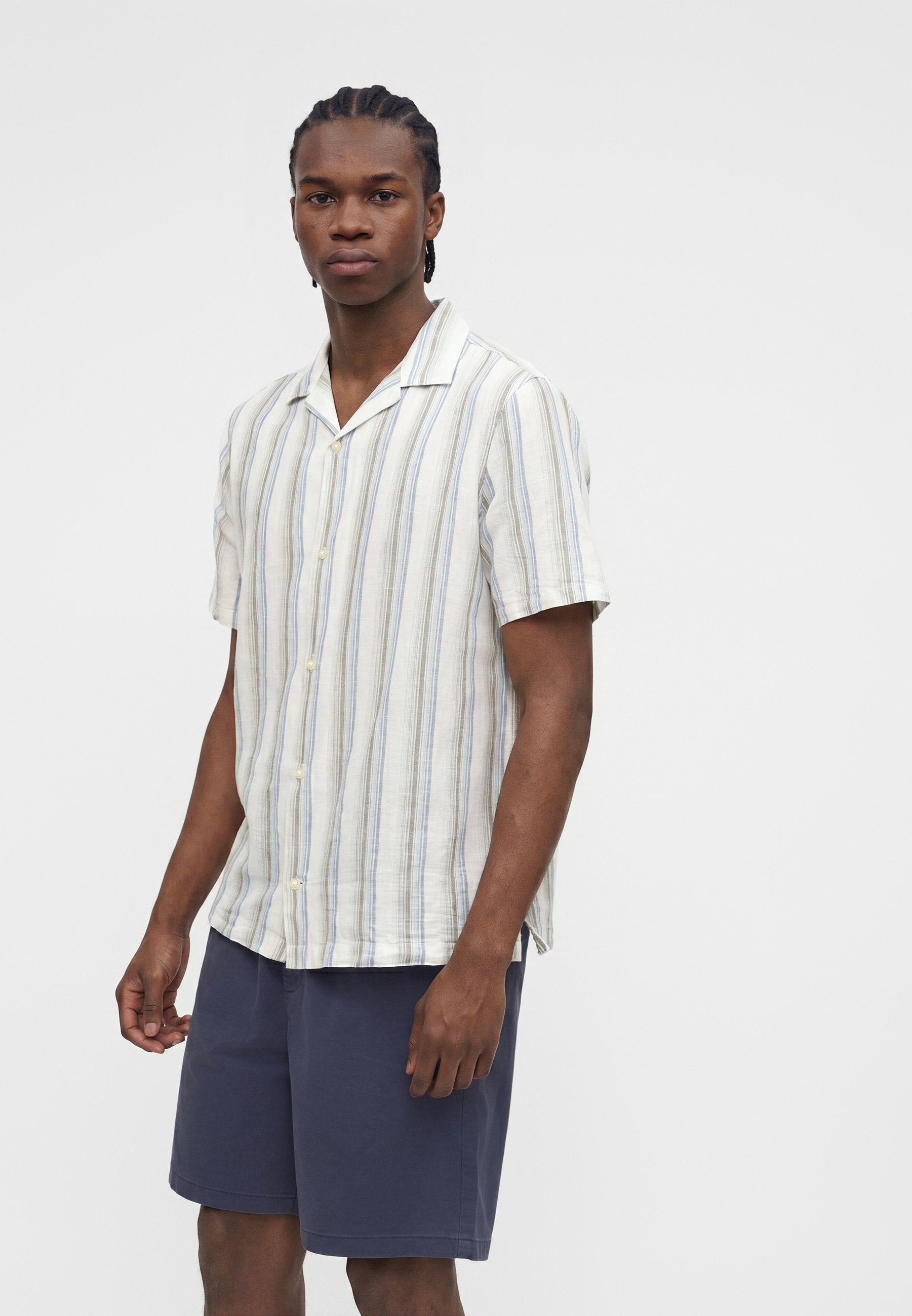 STANDARD RESORT COLLAR - Shirt - green stripe