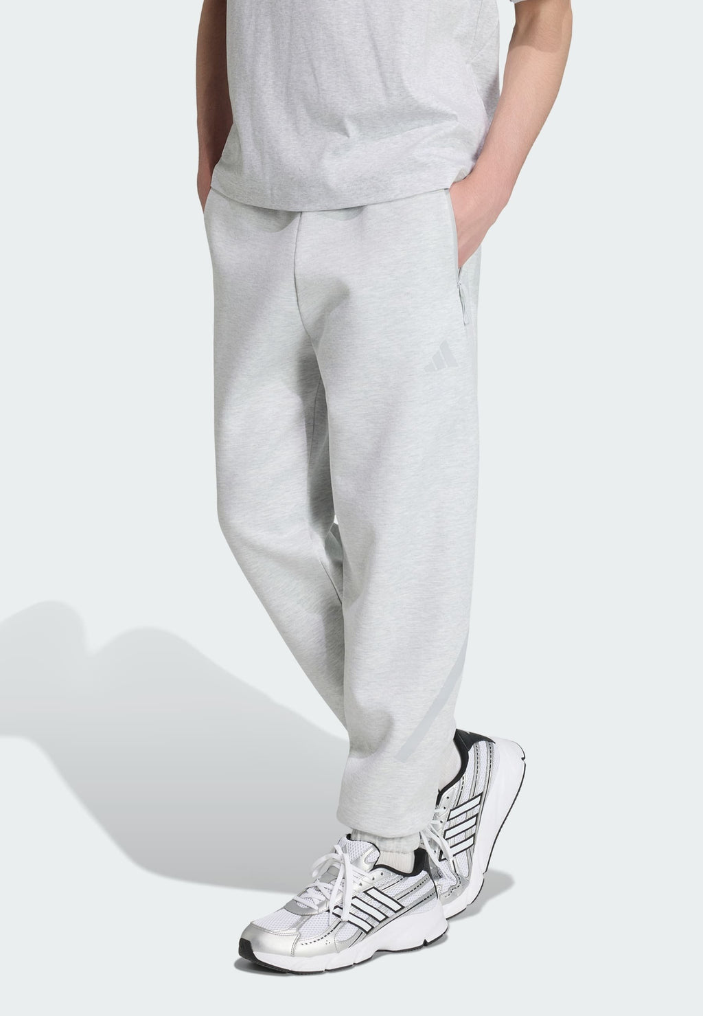 ADIDAS Z.N.E. PANTS - Tracksuit bottoms - light grey heather