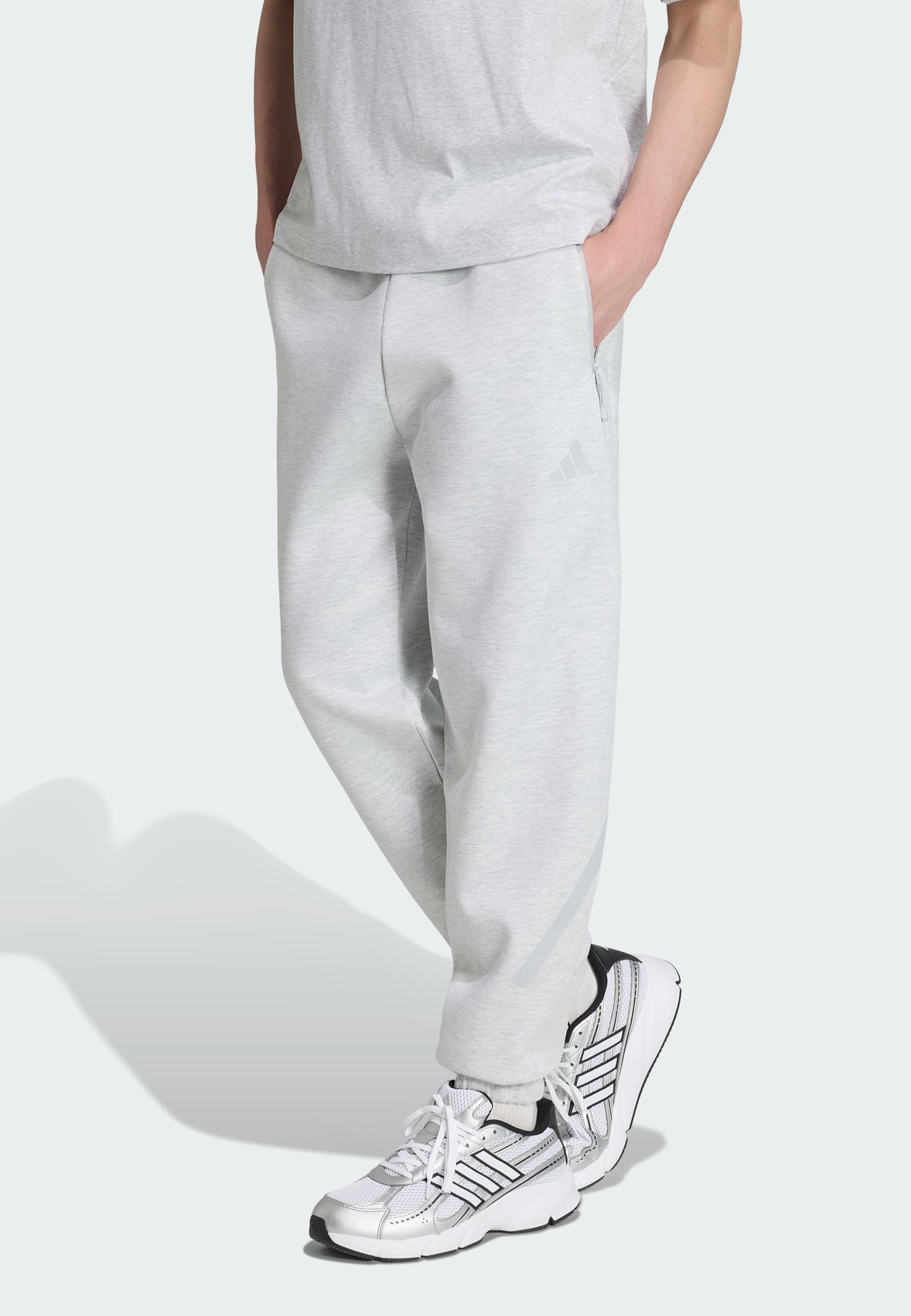 ADIDAS Z.N.E. PANTS - Tracksuit bottoms - light grey heather