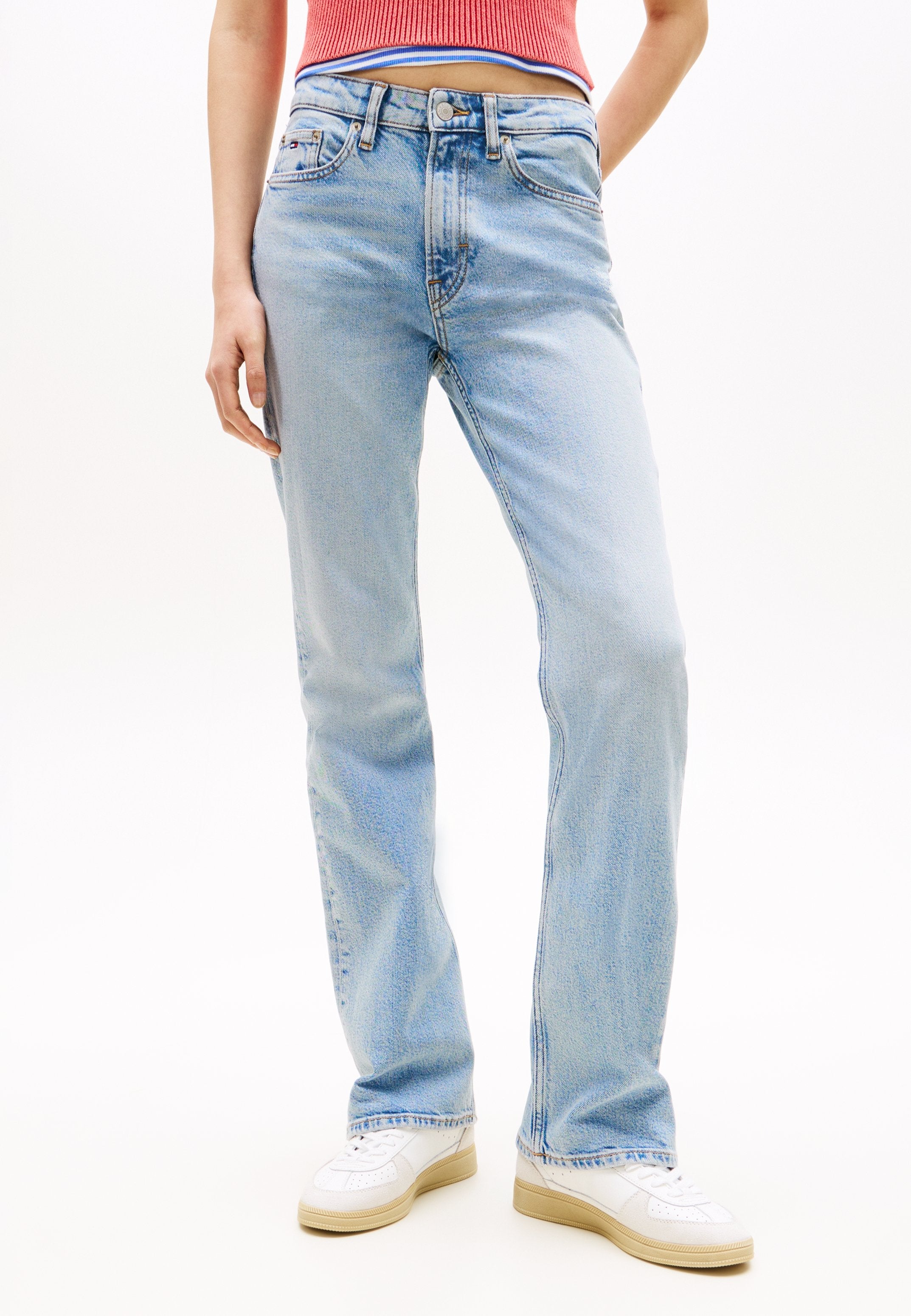 FADED MID RISE BOOTCUT JEANS - Slim fit jeans - denim light