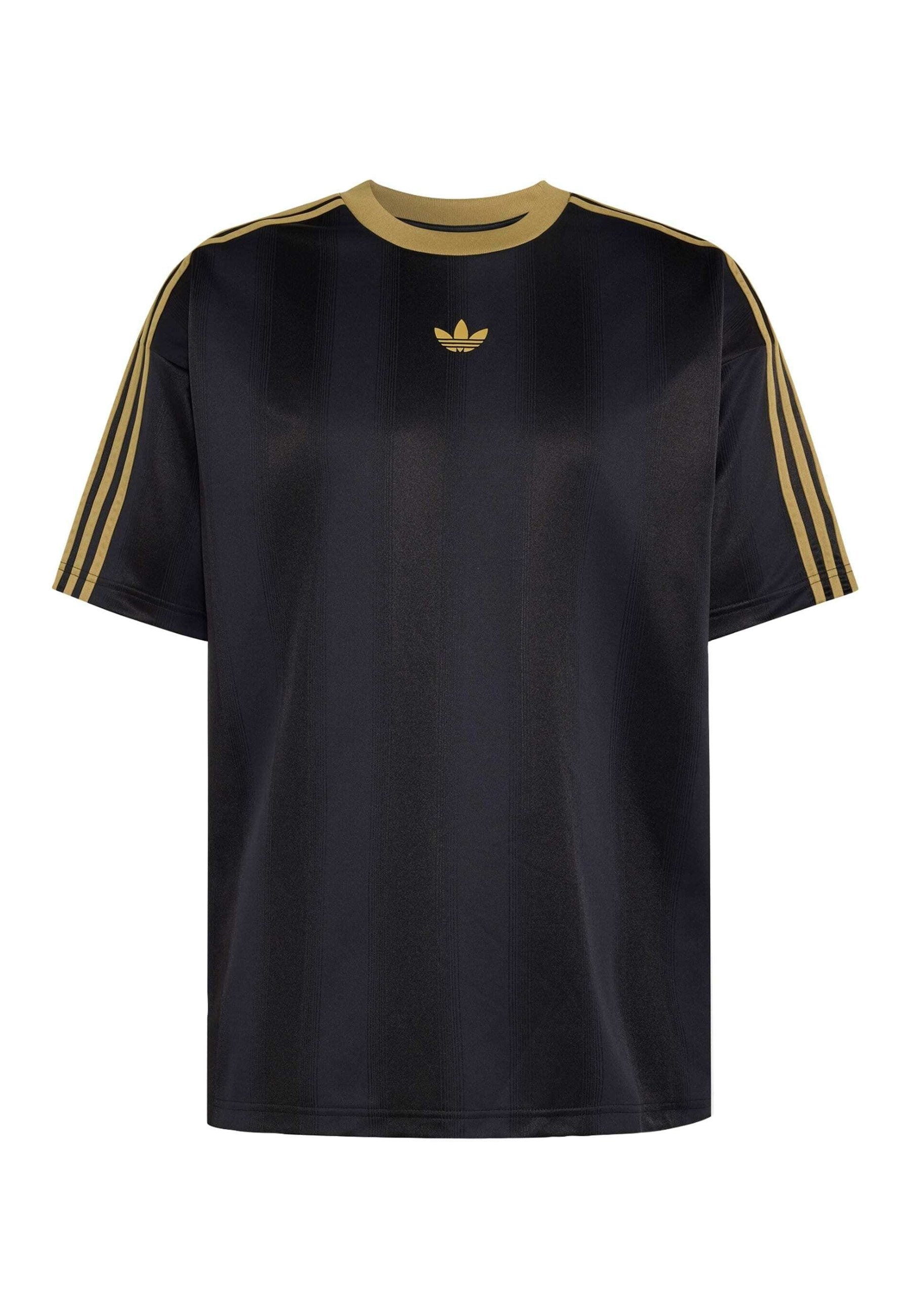 JACQUARD JERSEY - Print T-shirt - black   dark football gold
