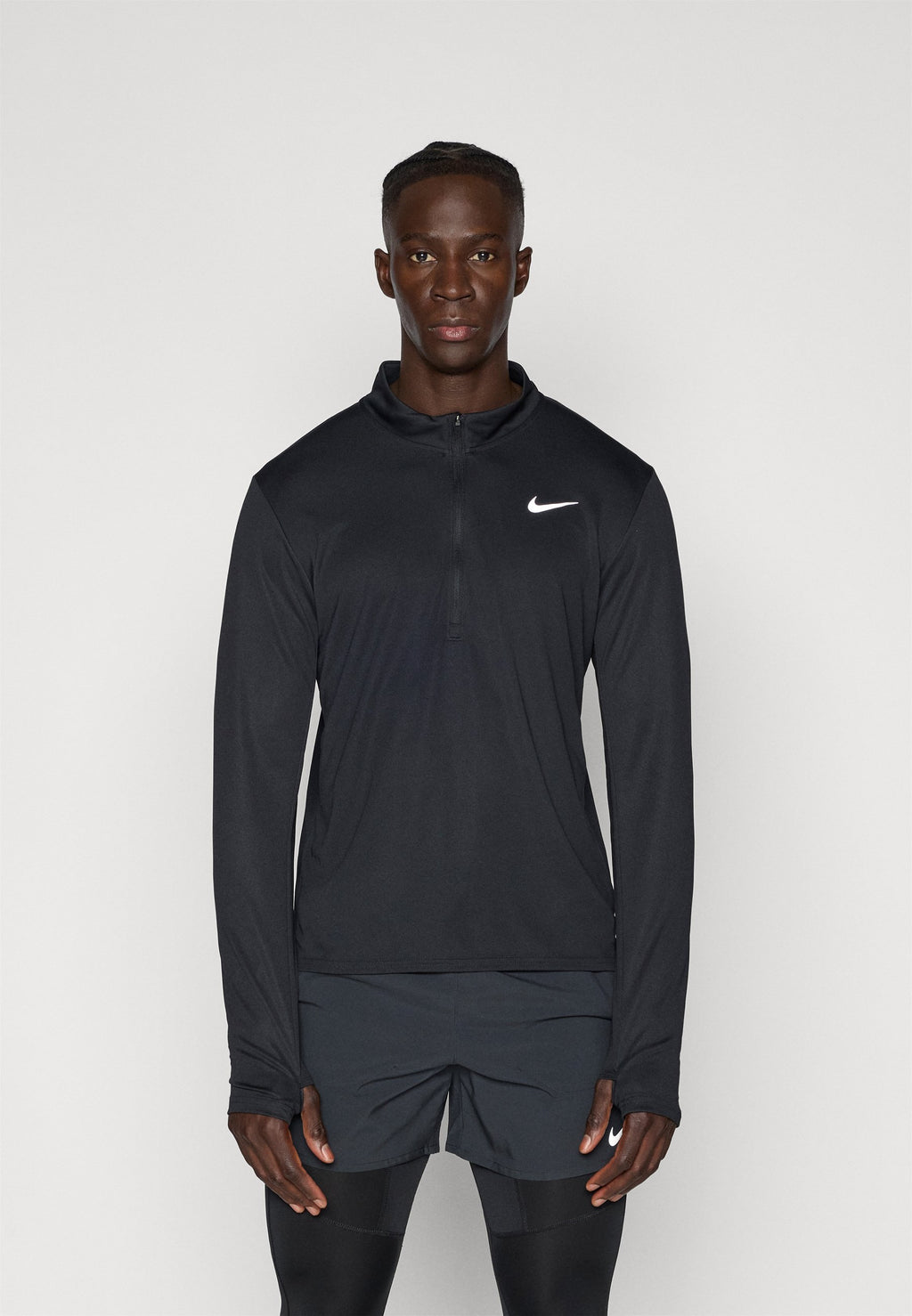 PACER TOP - Long sleeved top - black/reflective silver-coloured