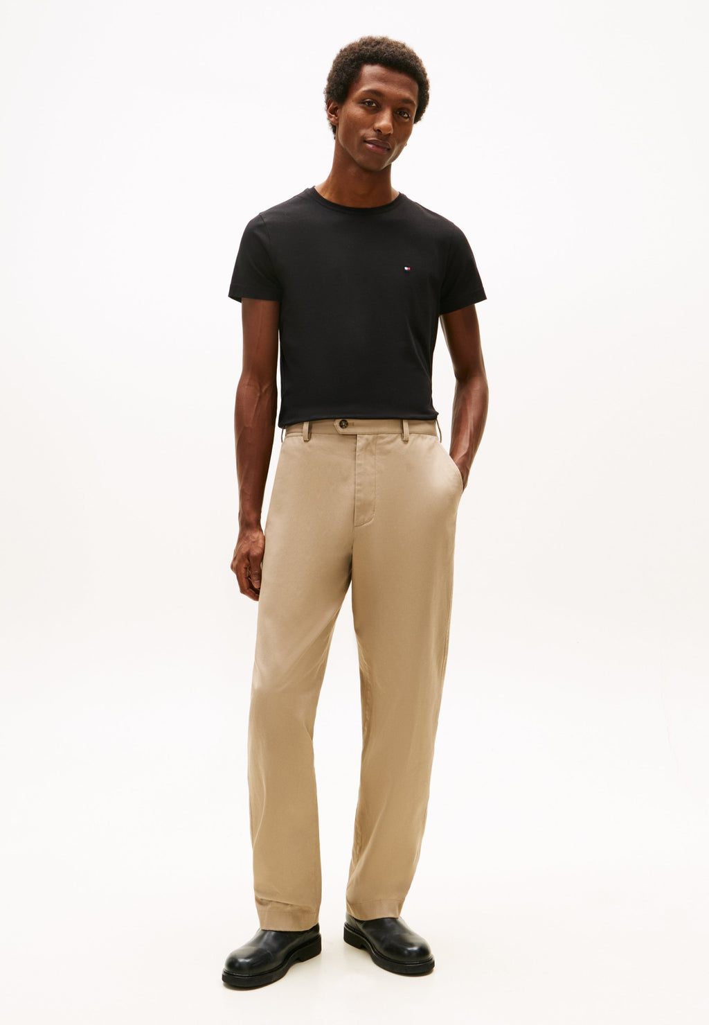 CORE STRETCH SLIM NECK TEE - Basic T-shirt - black