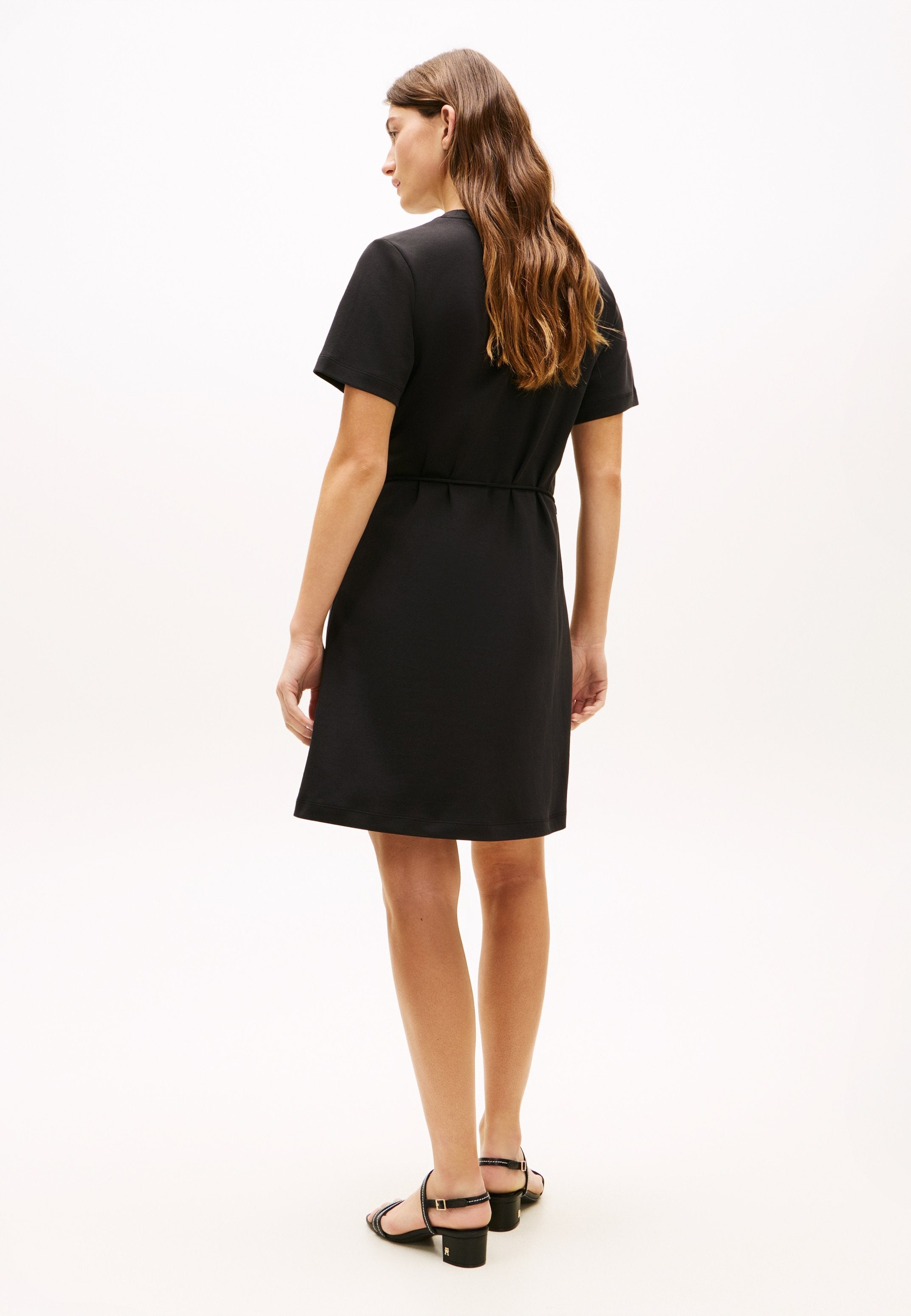 INTERLOCK KNIT MINI T-SHIRT DRESS - Jersey dress - black
