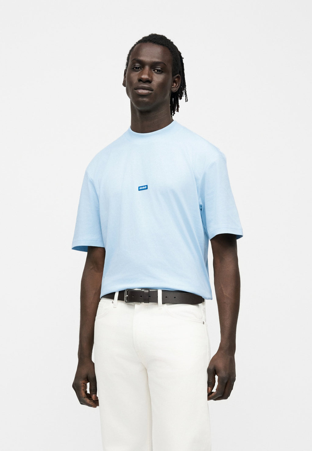 NIEROS - Basic T-shirt - open blue