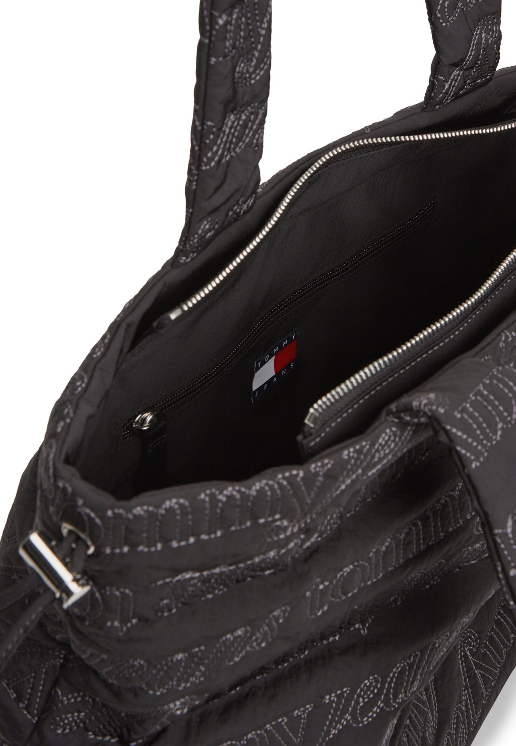 REPEAT LOGO PRINT CRINKLE TOTE BAG - Tote bag - black