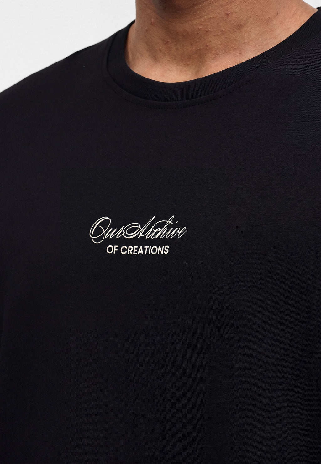 JJART TEE CREW NECK - Print T-shirt - black