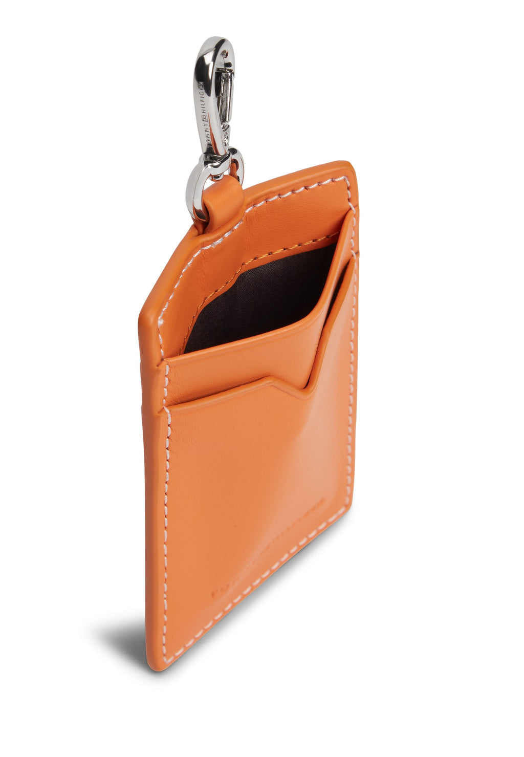 LEATHER CLIP-ON CARD HOLDER - Wallet - orange thunder
