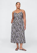 V NECK SHIRRED MAXI - Day dress - purple
