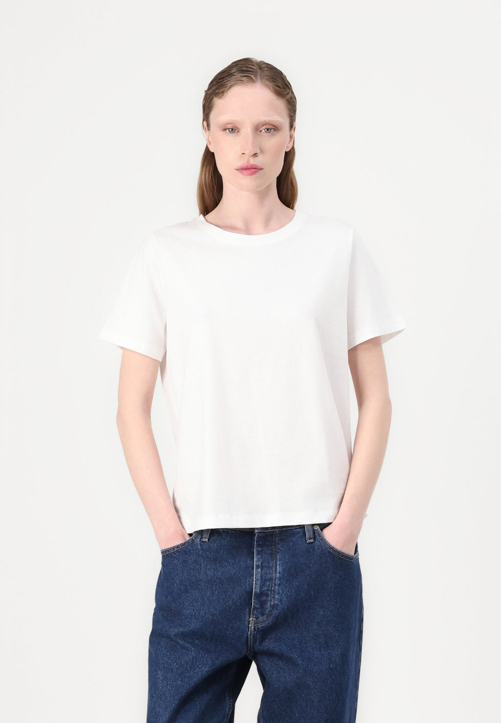 SMOOTH CREW NECK TEE - Basic T-shirt - bright white
