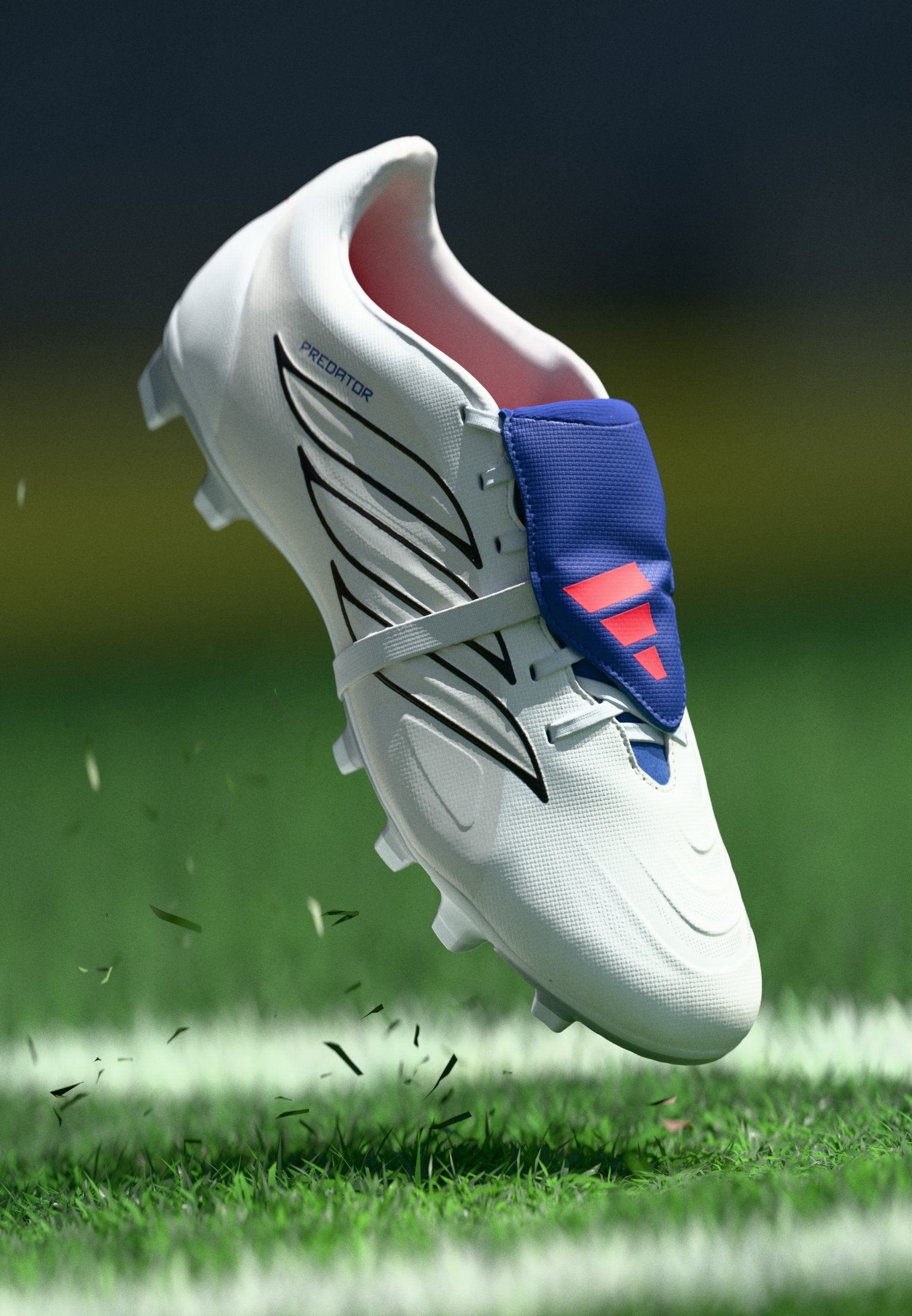 PREDATOR CLUB FOLD-OVER TONGUE - Chaussures de football pour terrain synthétique - chaussures blanc/métallique/bleu royal équipe