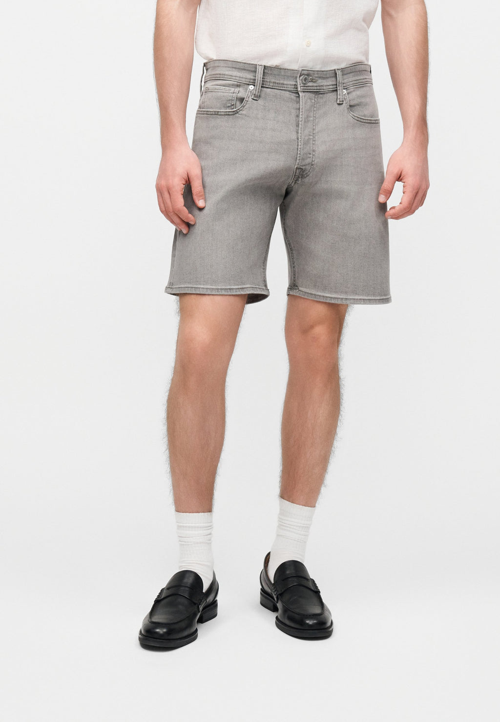 JJIRICK JJORIGINAL 2 PACK - Denim shorts - black denim/grey denim