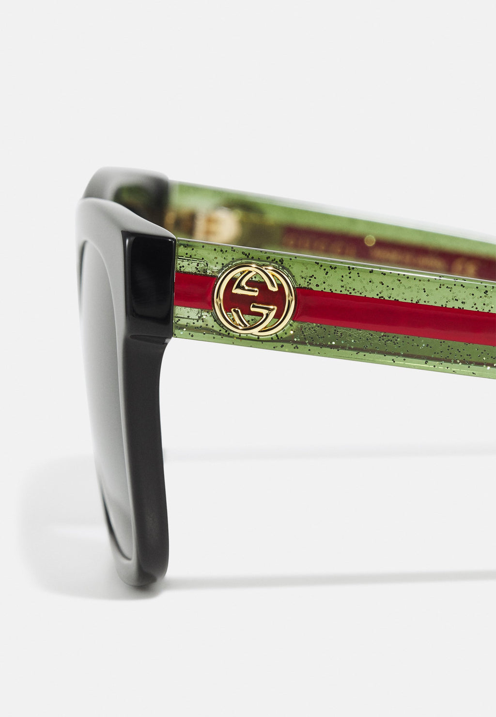 GG SQUARE ACETATE SUNGLASSES - Sunglasses - black/green/grey