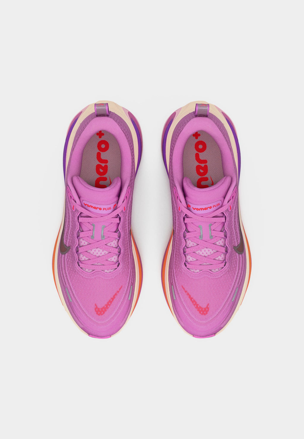 VOMERO PLUS - Road running shoes - light magenta/black/pink foam/bright violet/orange pulse/bright crimson