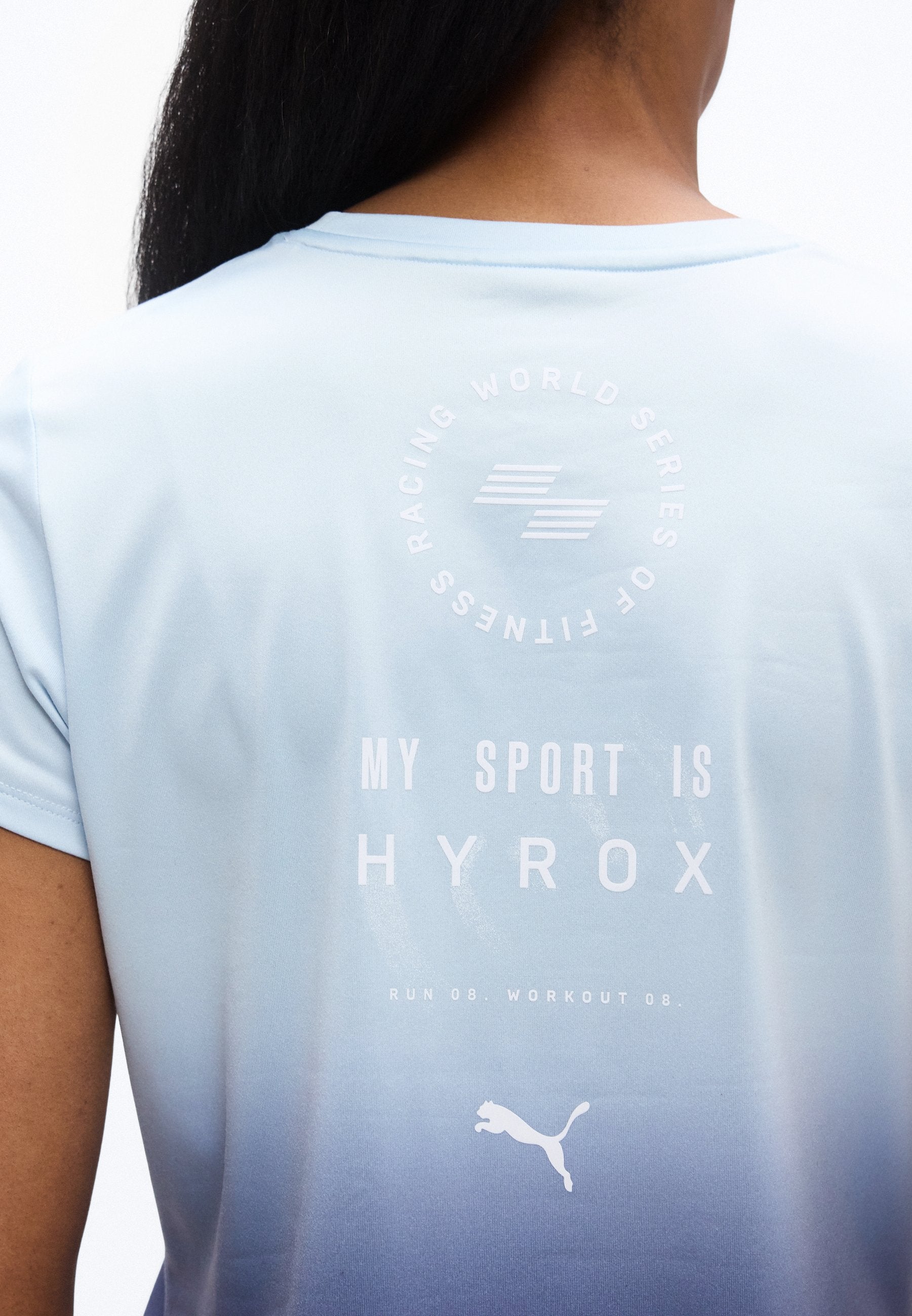 X HYROX GRAPHIC TEE - Sports T-shirt - lucite-deep plum
