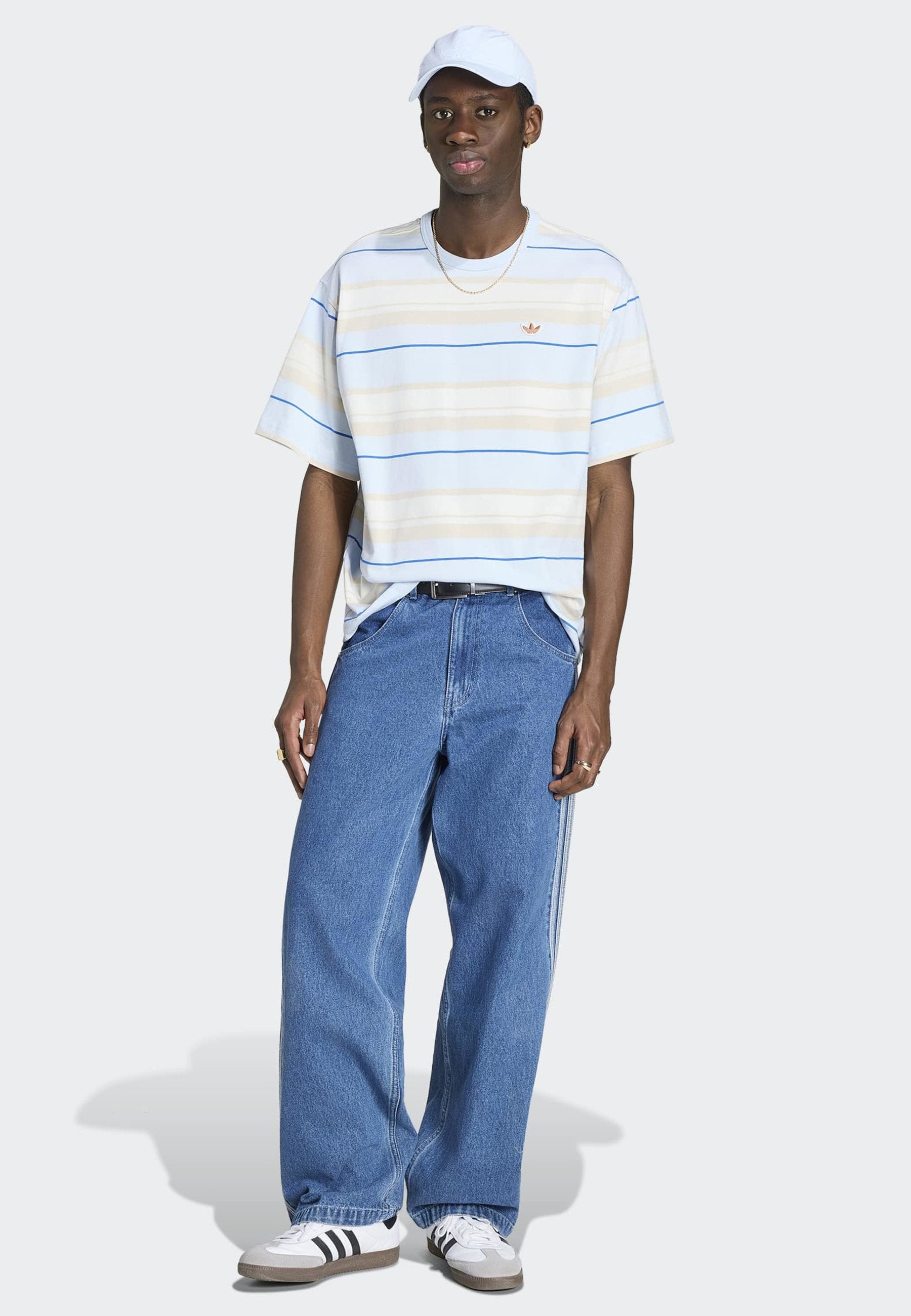STRIPE TEE UNISEX - Print T-shirt - crystal sky