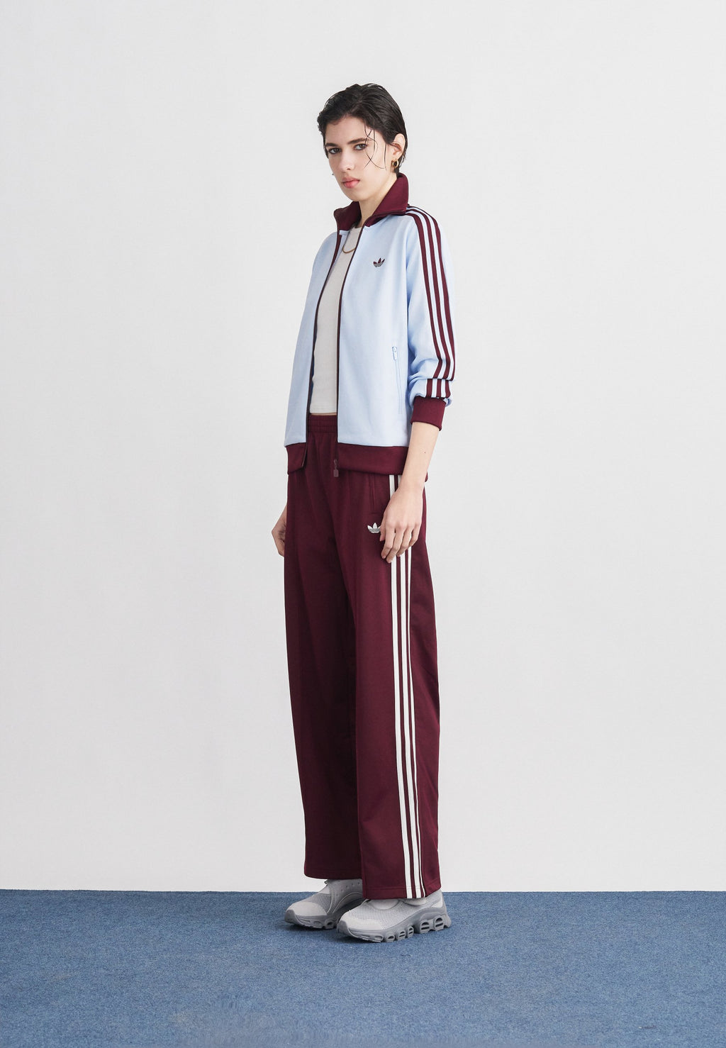 CLASSIC TT - Zip-up sweatshirt - crystal sky/maroon