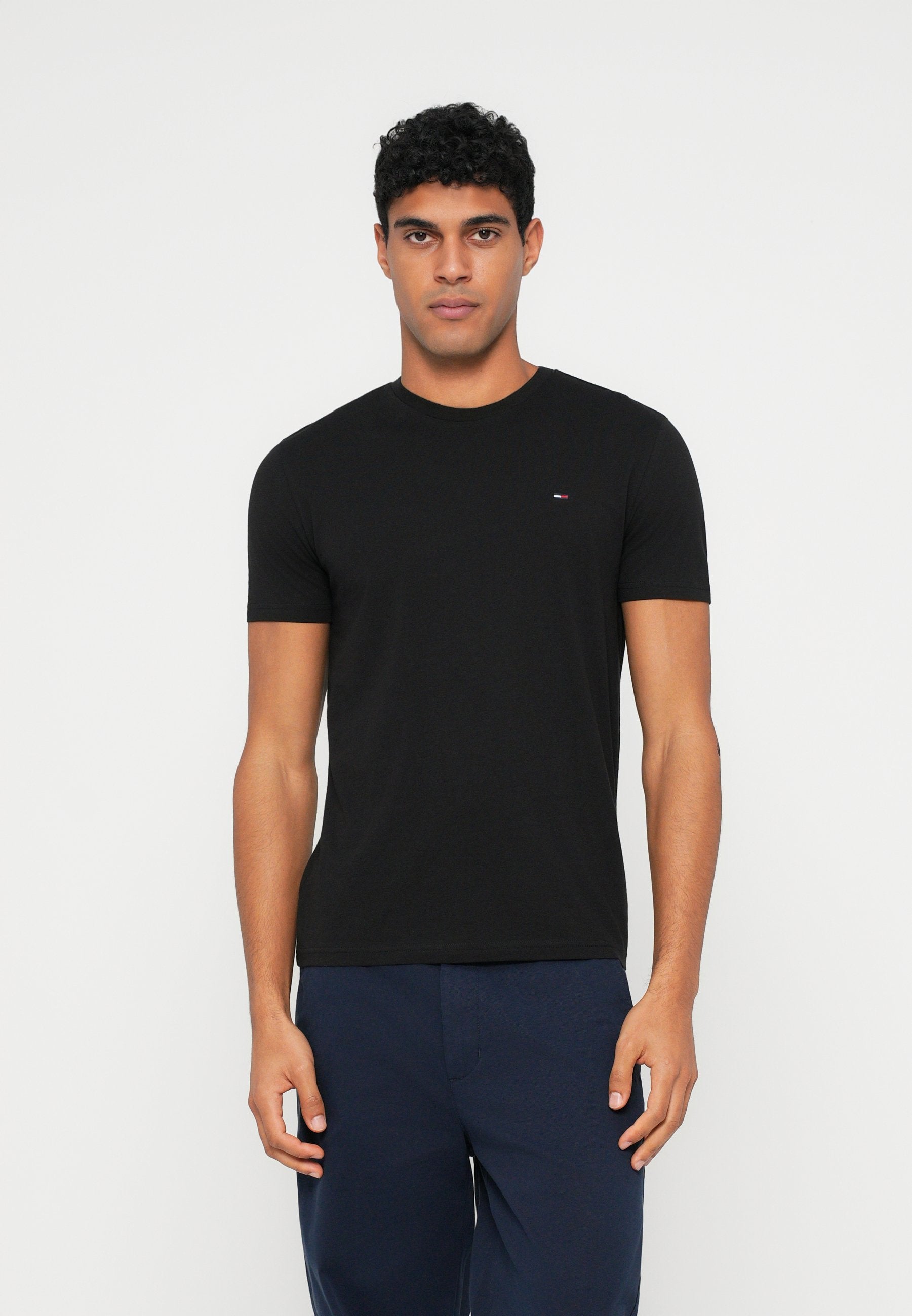 SLIM TEE  - Basic T-shirt - black/gulf sand/ecru