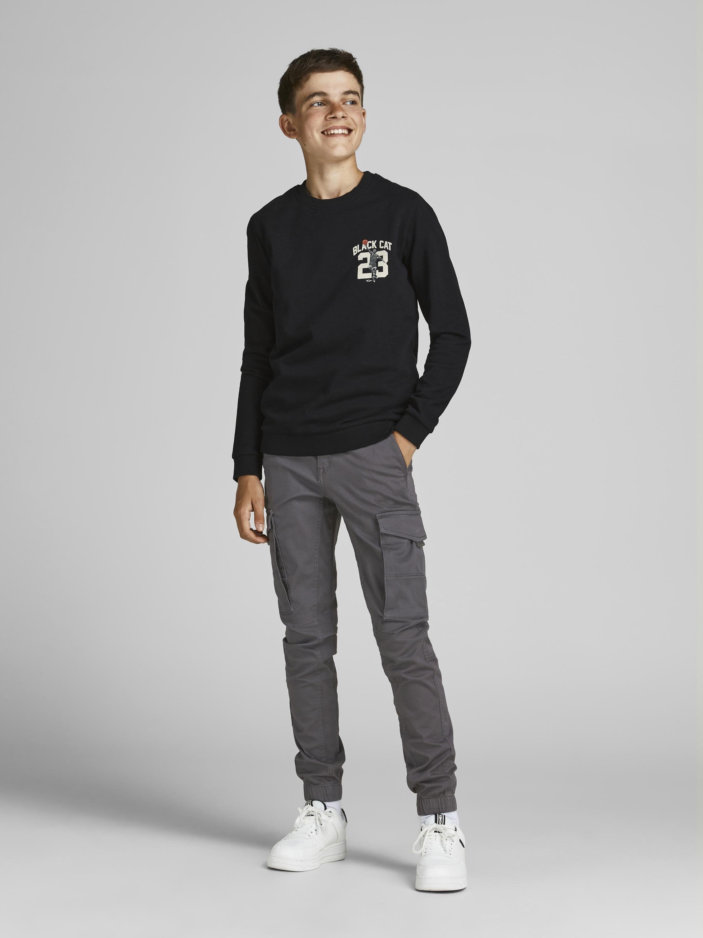 JJIPAUL JJFLAKE - Cargo trousers - asphalt