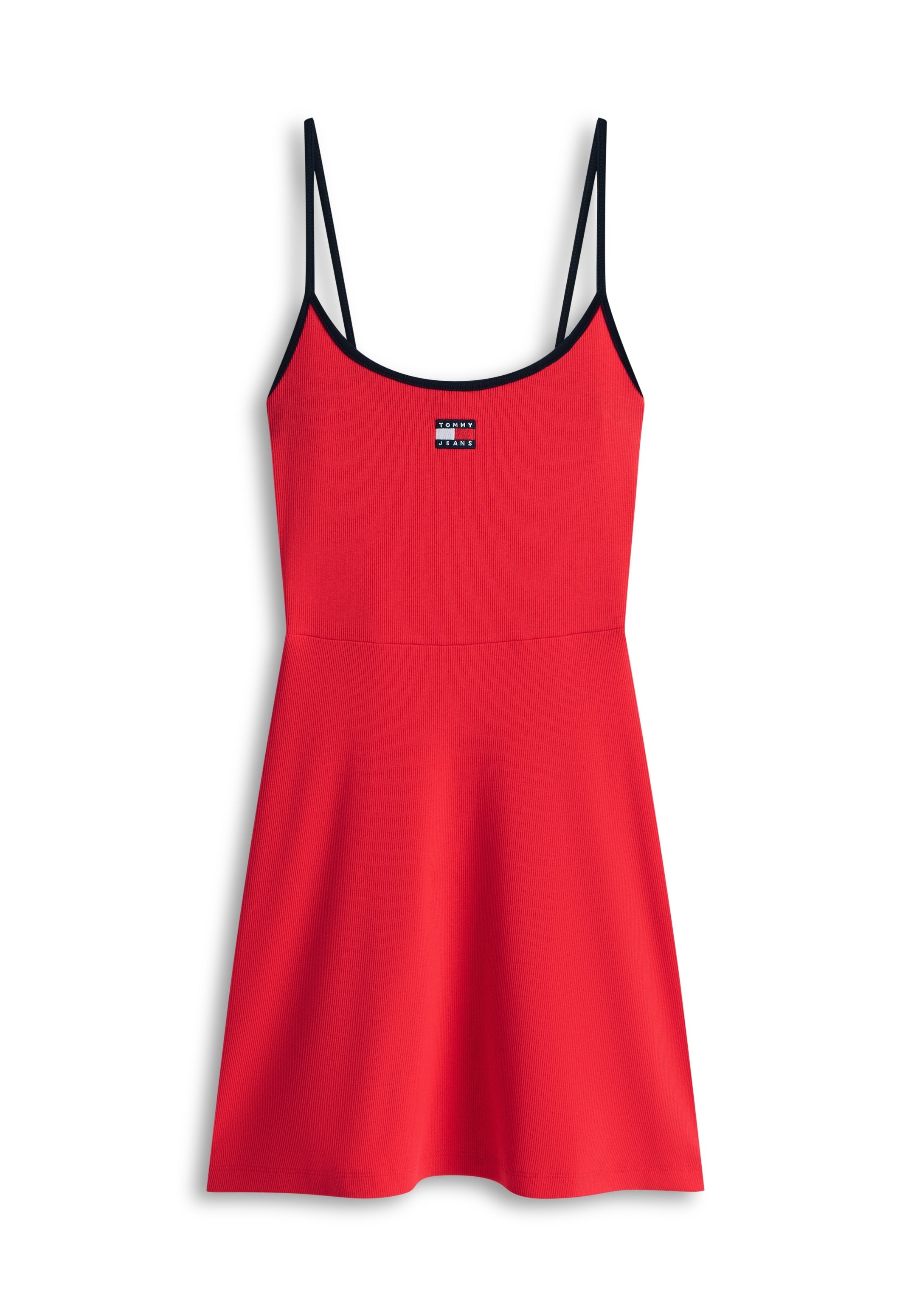 TOMMY BADGE STRAP FIT AND FLARE DRESS - Jersey dress - red alert