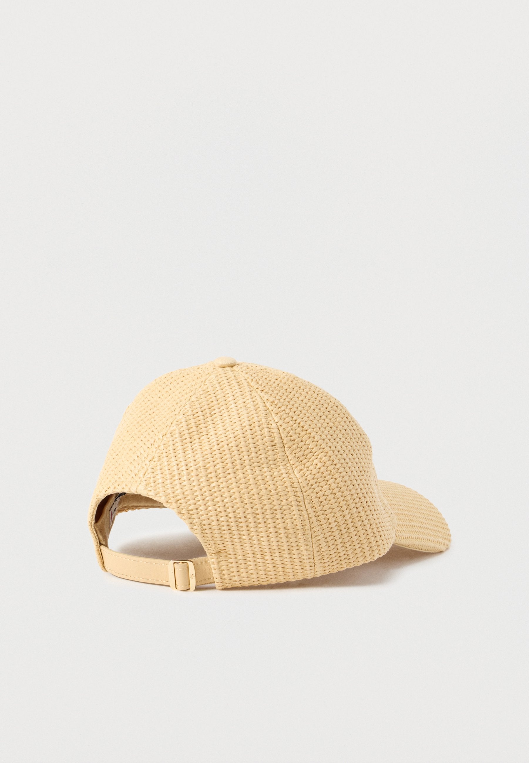 LOGO EMBROIDERY RAFFIA BASEBALL CAP - Cap - neutral raffia