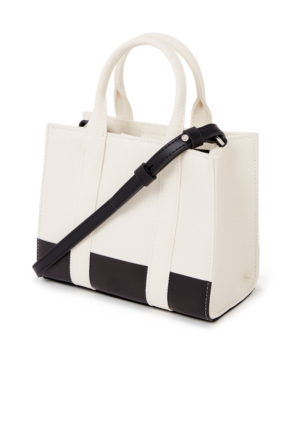 SAC CABAS CARRÉ - Sac à main - blanc/noir