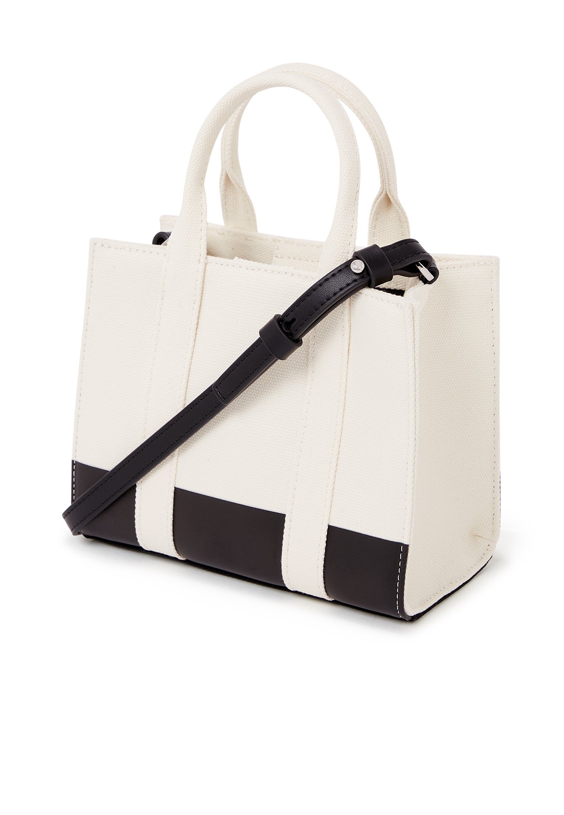 SAC CABAS CARRÉ - Sac à main - blanc/noir