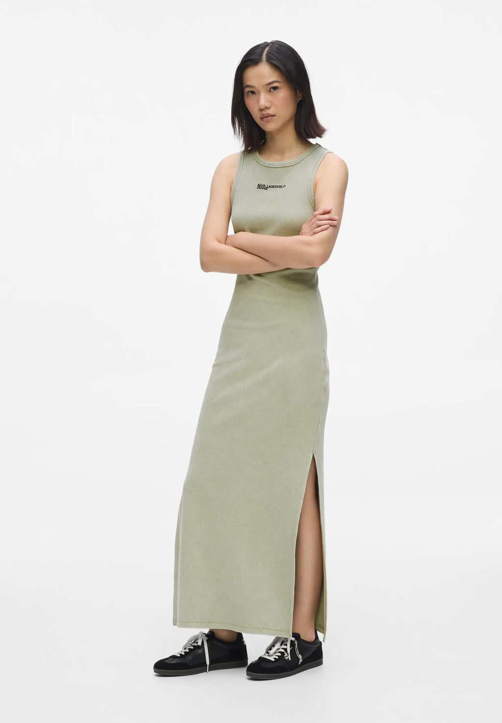 WASHED RIBBED TANK - Jumper - tea