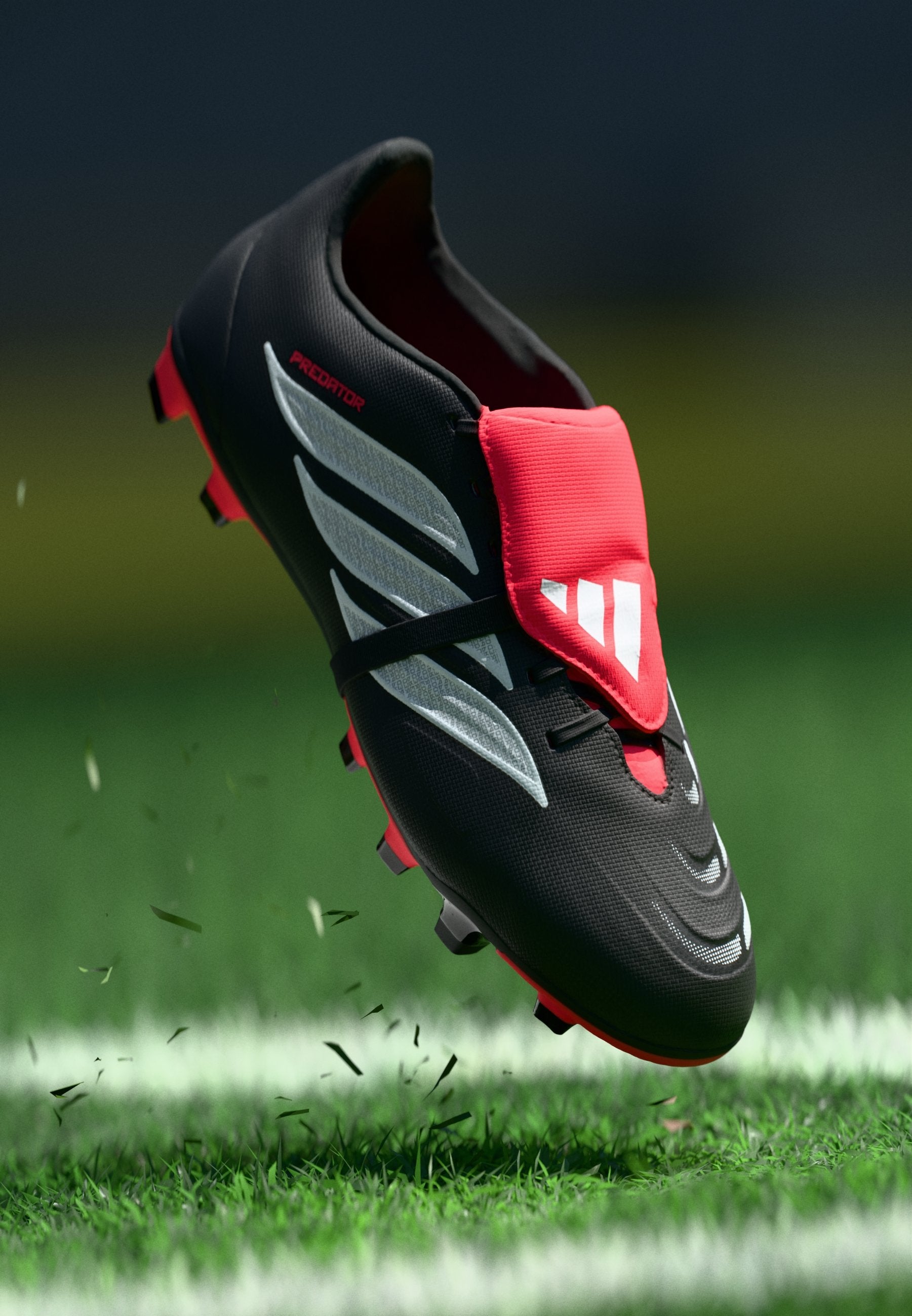 PREDATOR CLUB FOLD-OVER TONGUE - Football boots artificial grass - core black/footwear white/lucid red