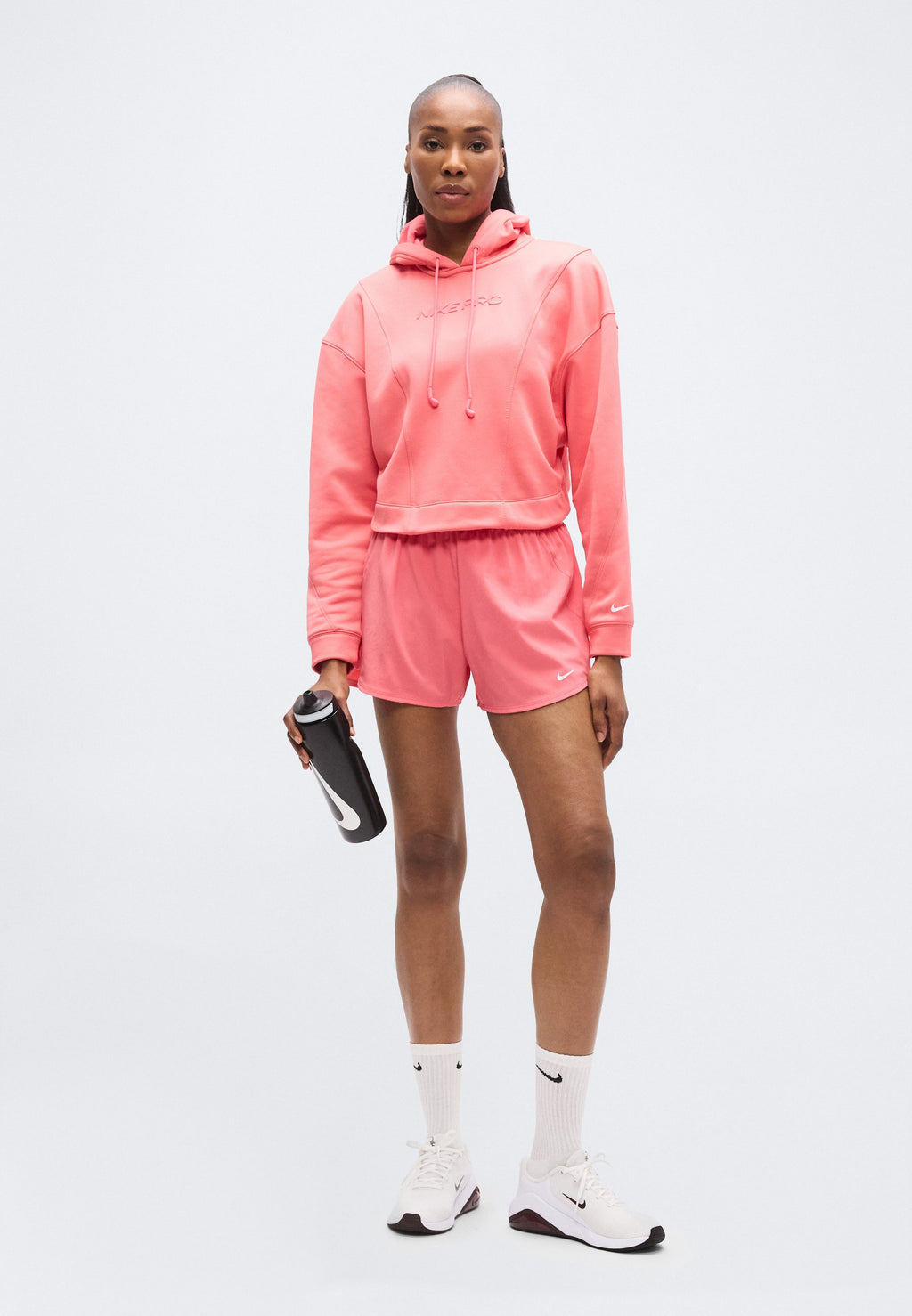 KAPÜŞONLU SWEATSHIRT - Polar süveter - mercan/beyaz