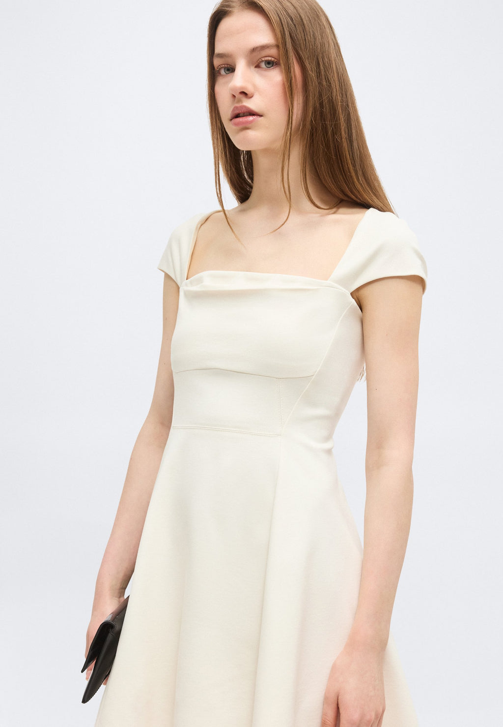 DRASERA - Jersey dress - open white