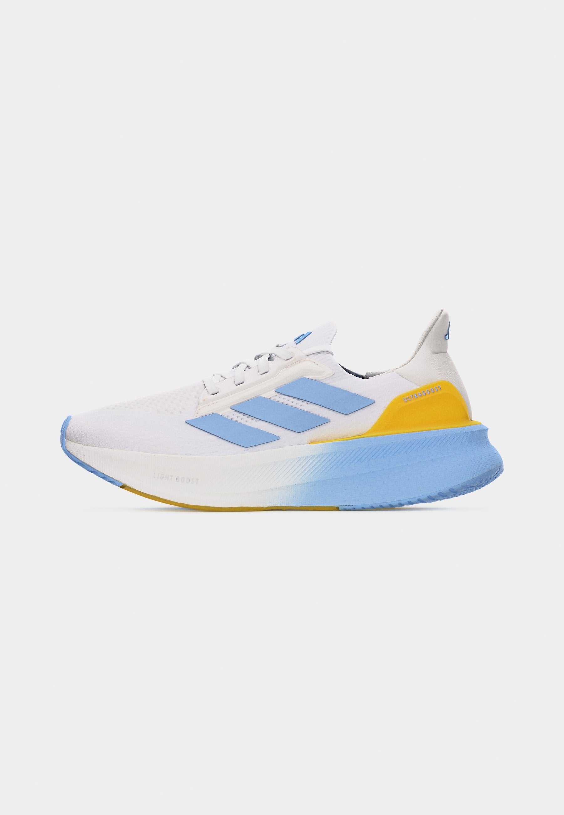 ULTRABOOST 5X - Road running shoes - footwear white/glow blue/yellow