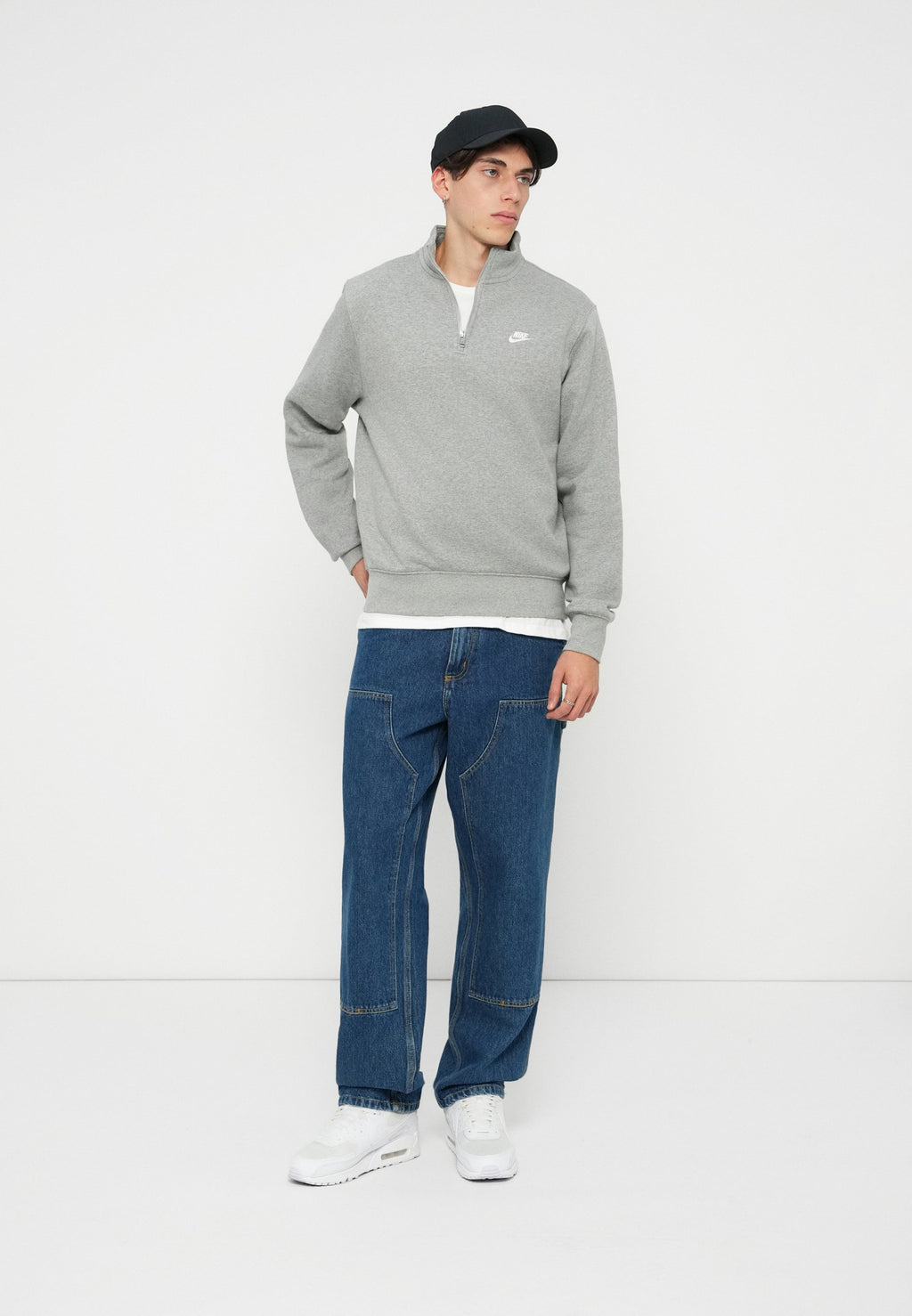 CLUB - Sweatshirt - grey heather/smoke grey/white