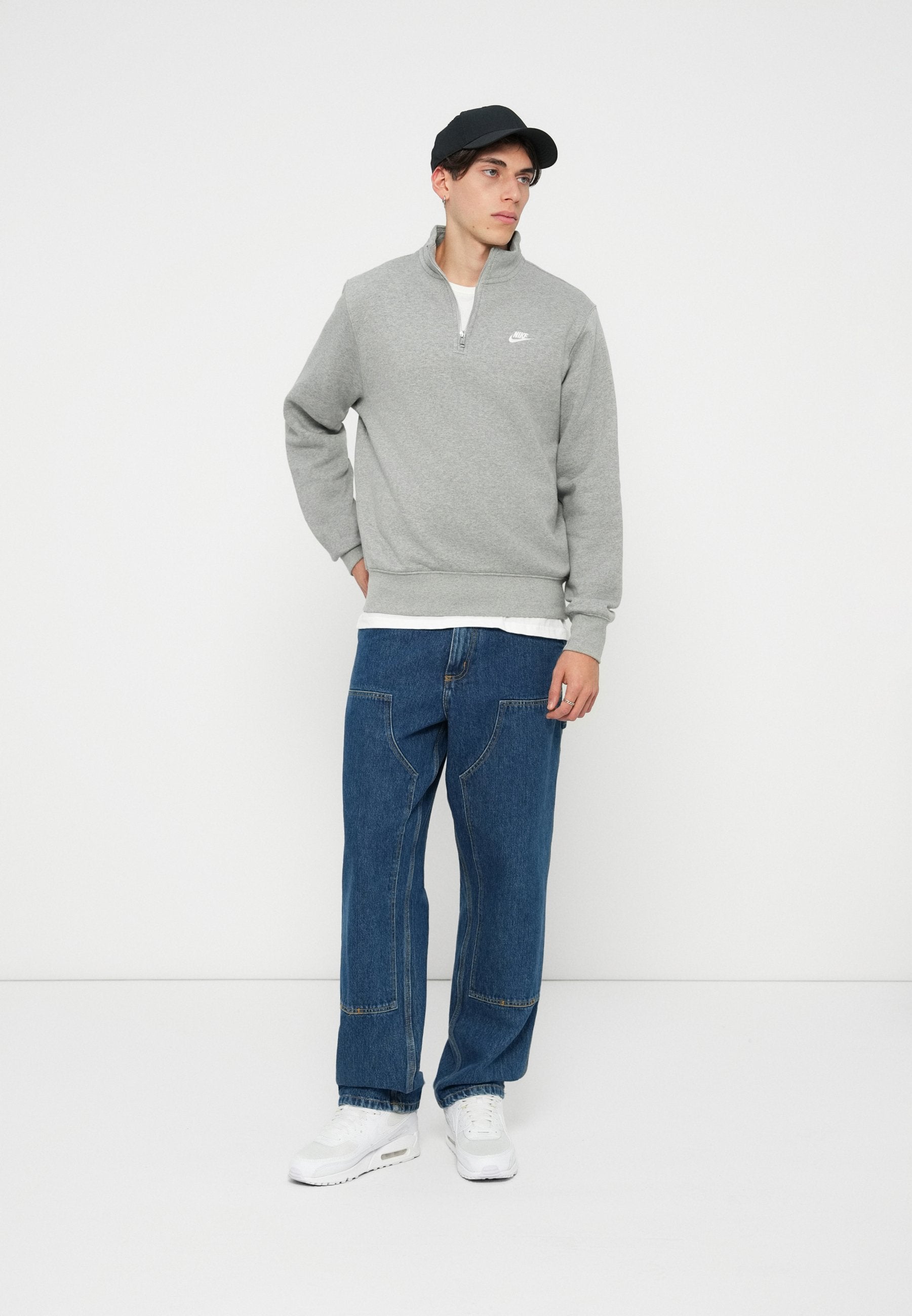 CLUB - Sweatshirt - grey heather/smoke grey/white