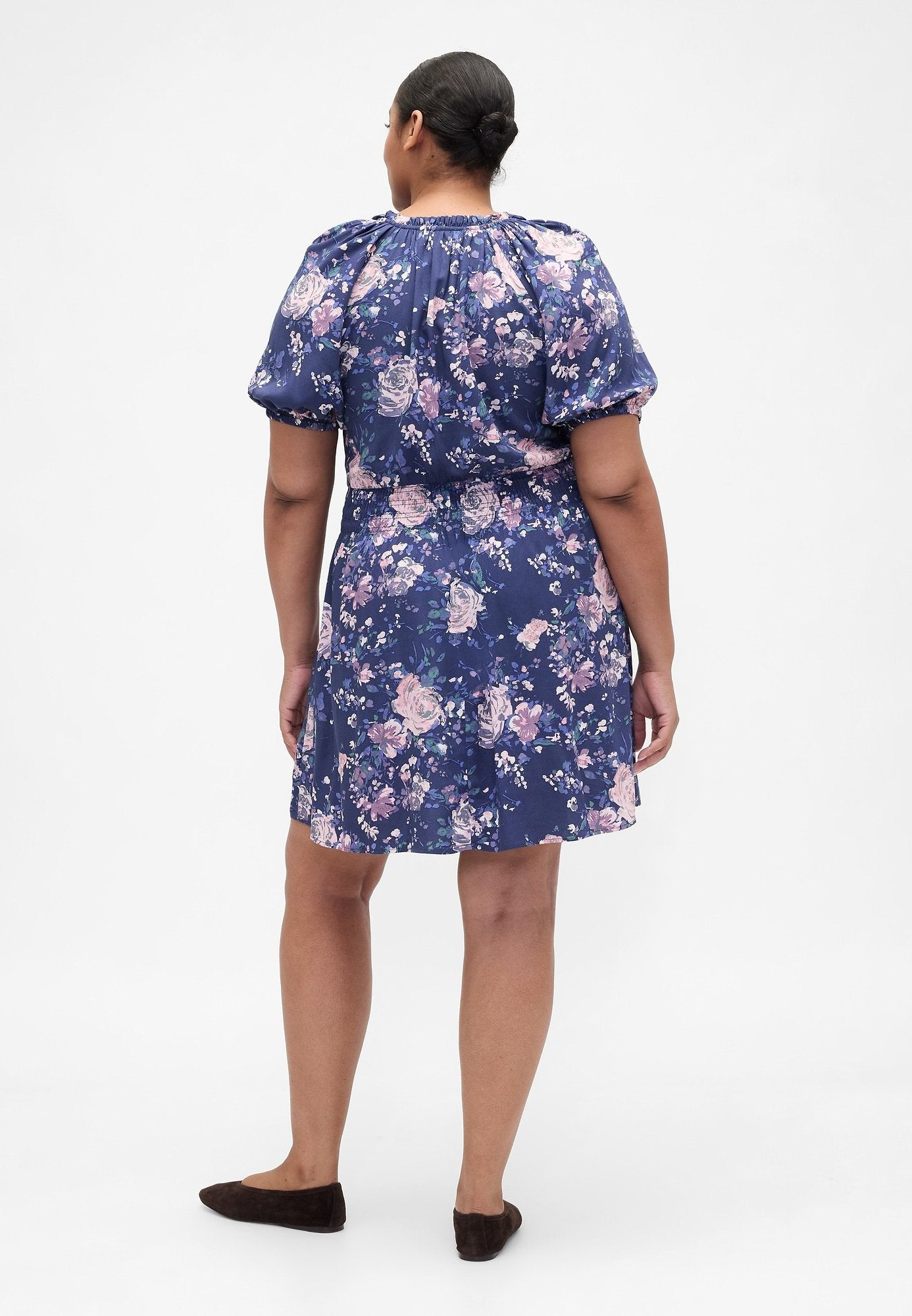 PUFF SMOCKED MINI - Day dress - blue